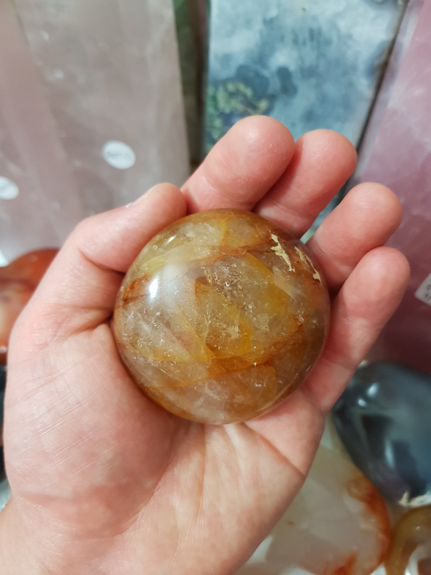 Golden Healer (Hematoid Quartz) Crystal Palmstone - GHP5