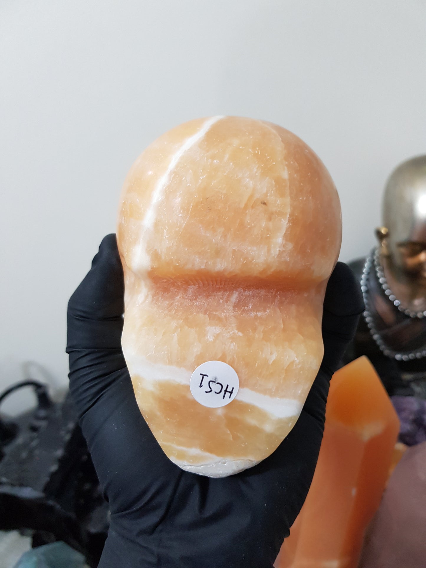Honey Calcite Crystal Skull Carving – HCS1