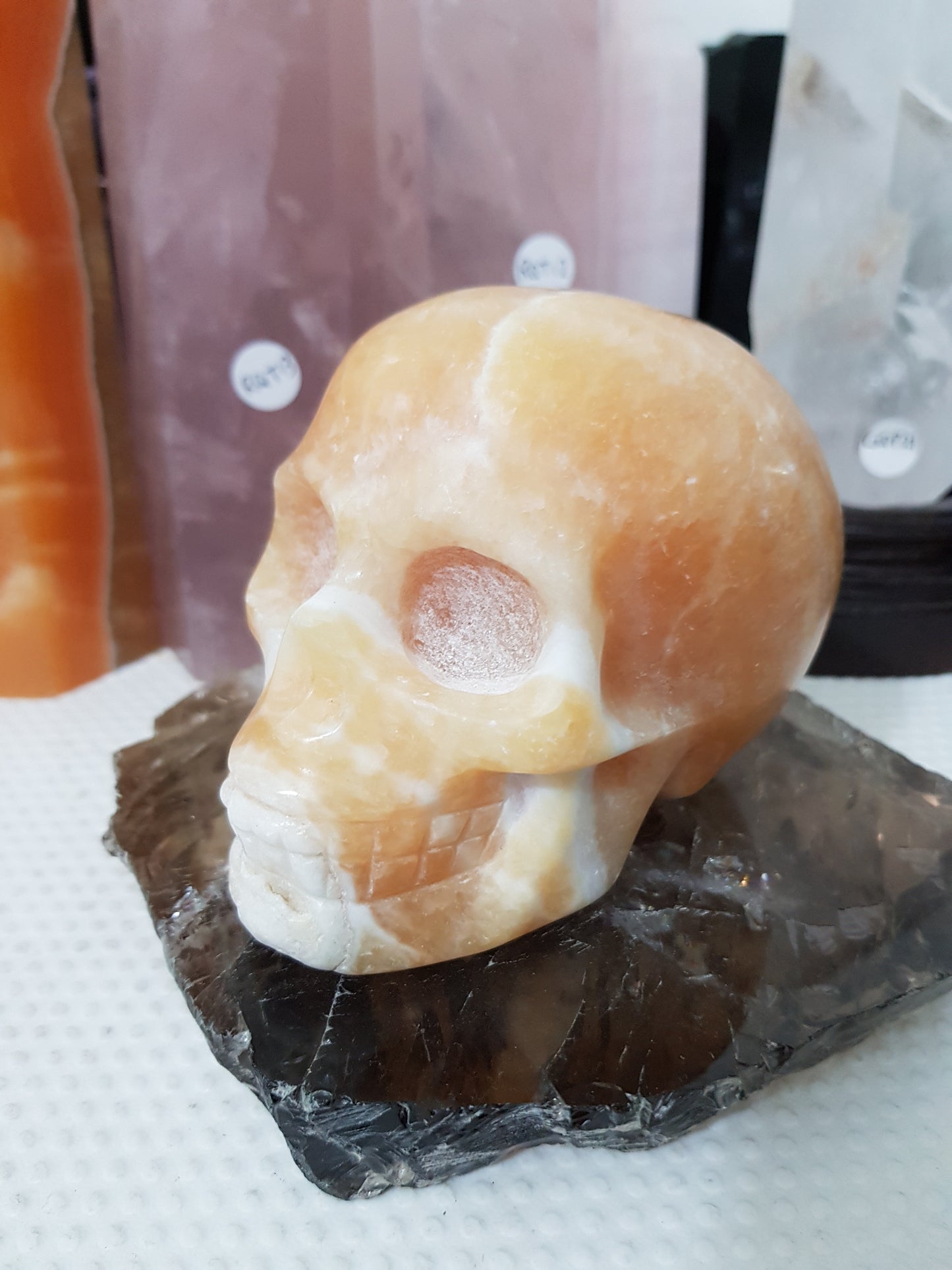 Honey Calcite Crystal Skull Carving – HCS1