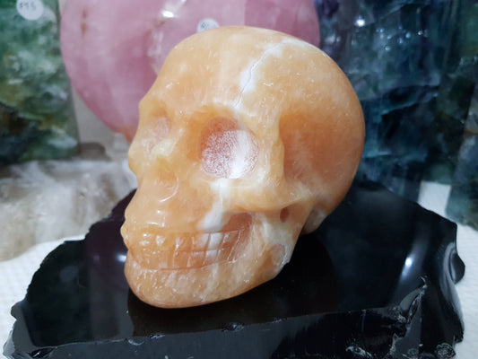Honey Calcite Crystal Skull Carving – HCS2