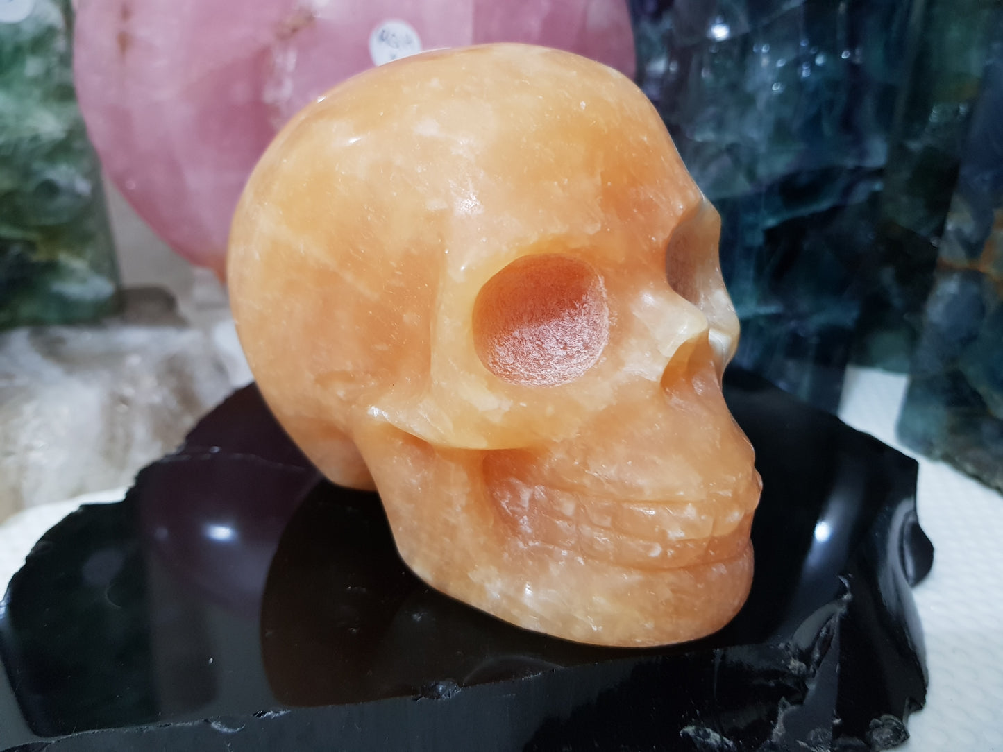 Honey Calcite Crystal Skull Carving – HCS2