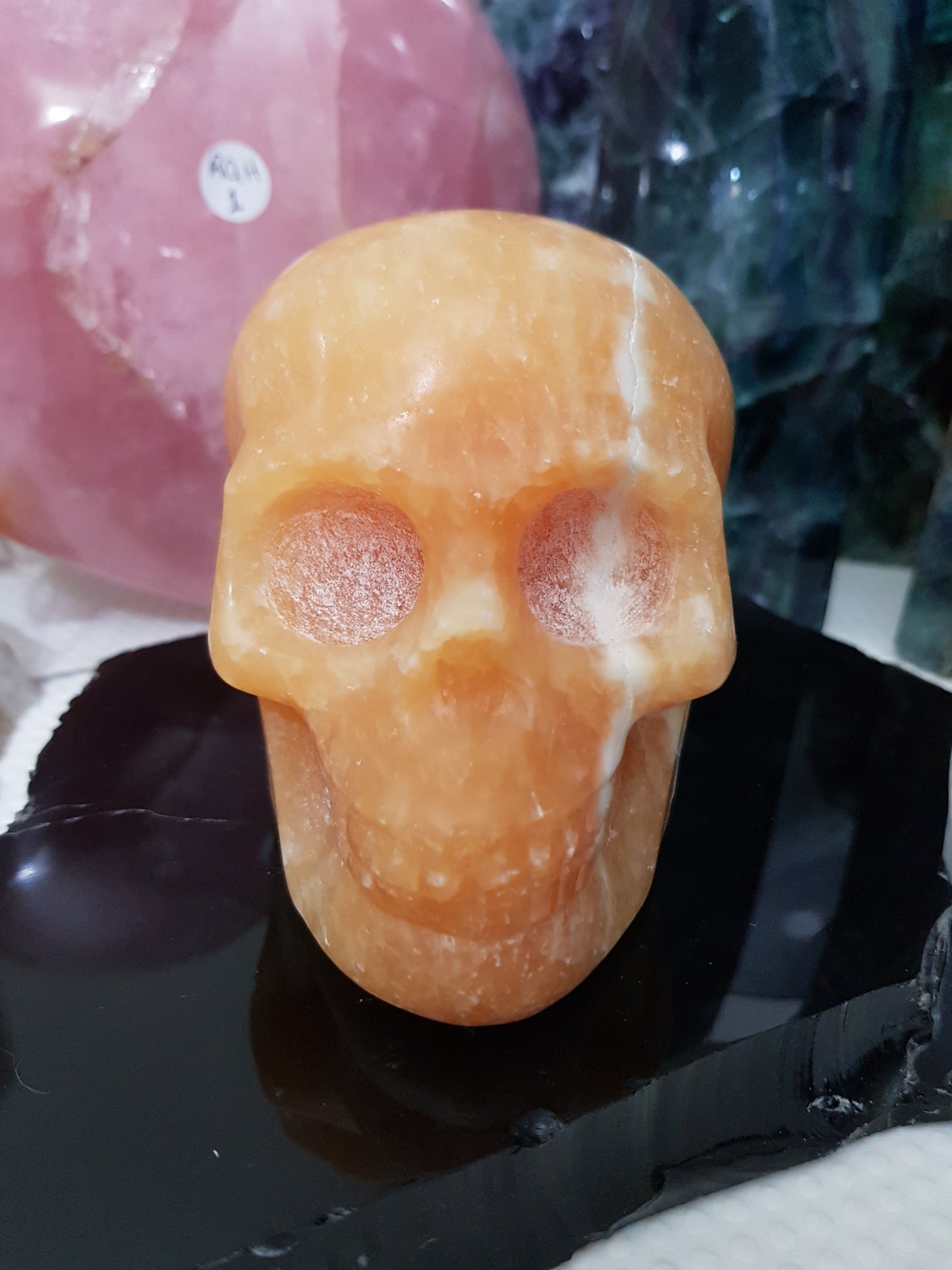 Honey Calcite Crystal Skull Carving – HCS2
