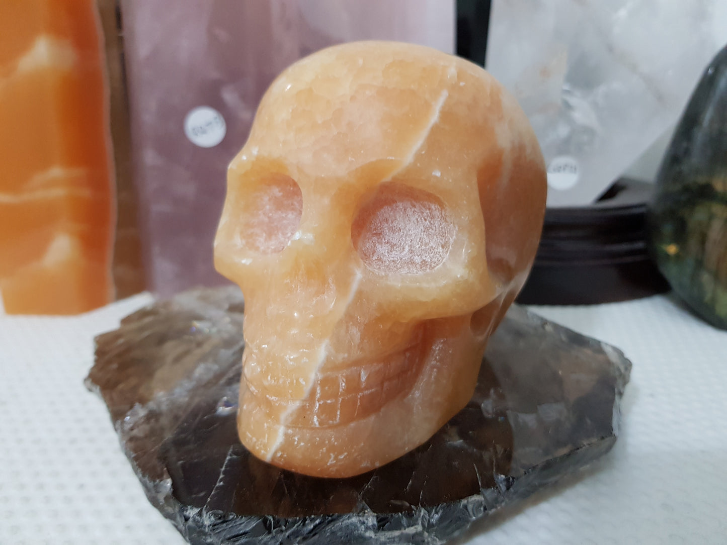 Honey Calcite Crystal Skull Carving – HCS3