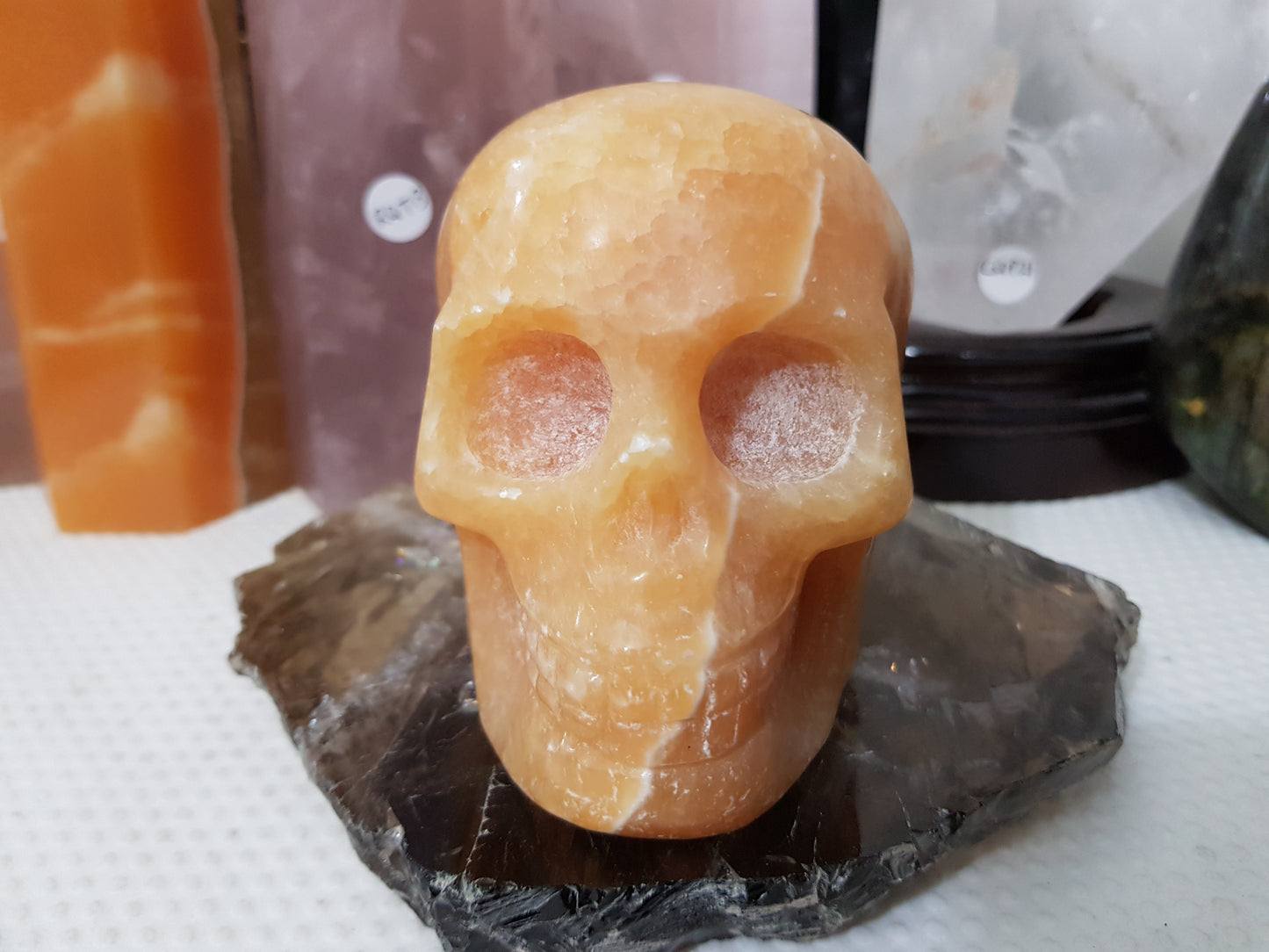 Honey Calcite Crystal Skull Carving – HCS3