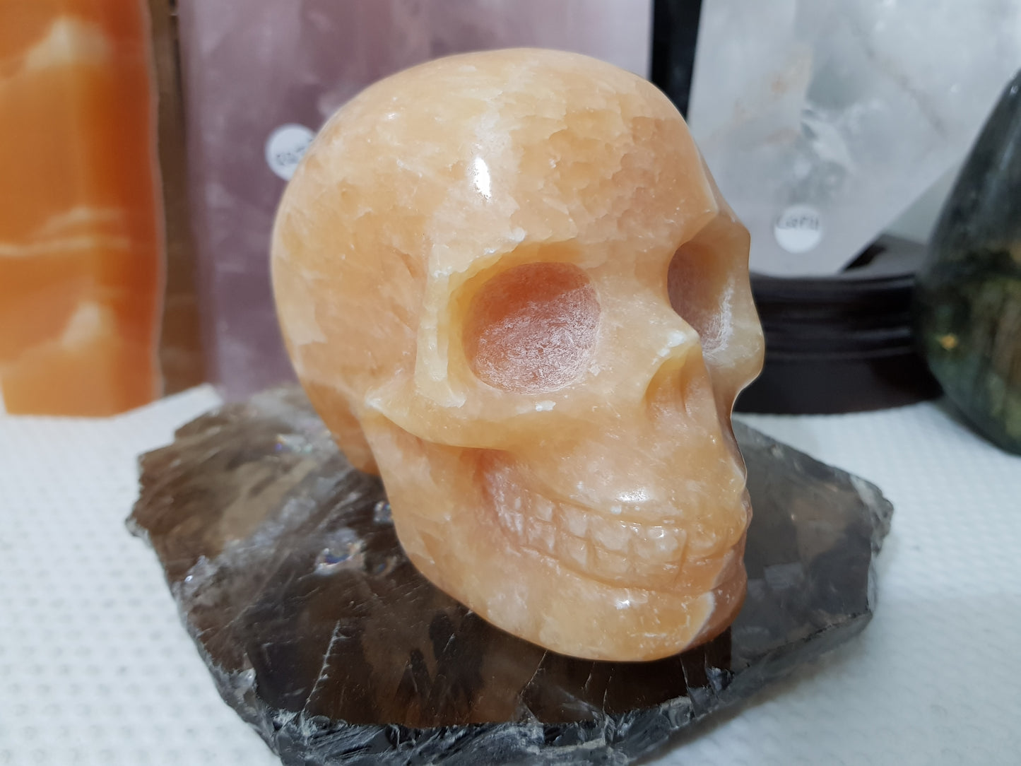 Honey Calcite Crystal Skull Carving – HCS3