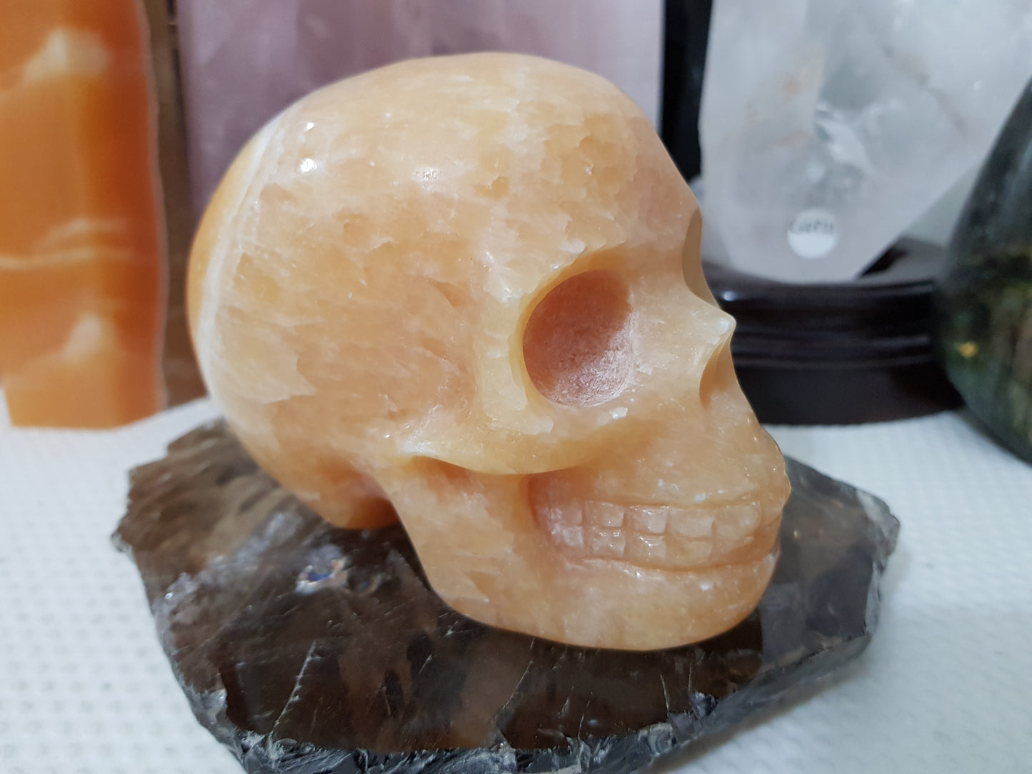 Honey Calcite Crystal Skull Carving – HCS3