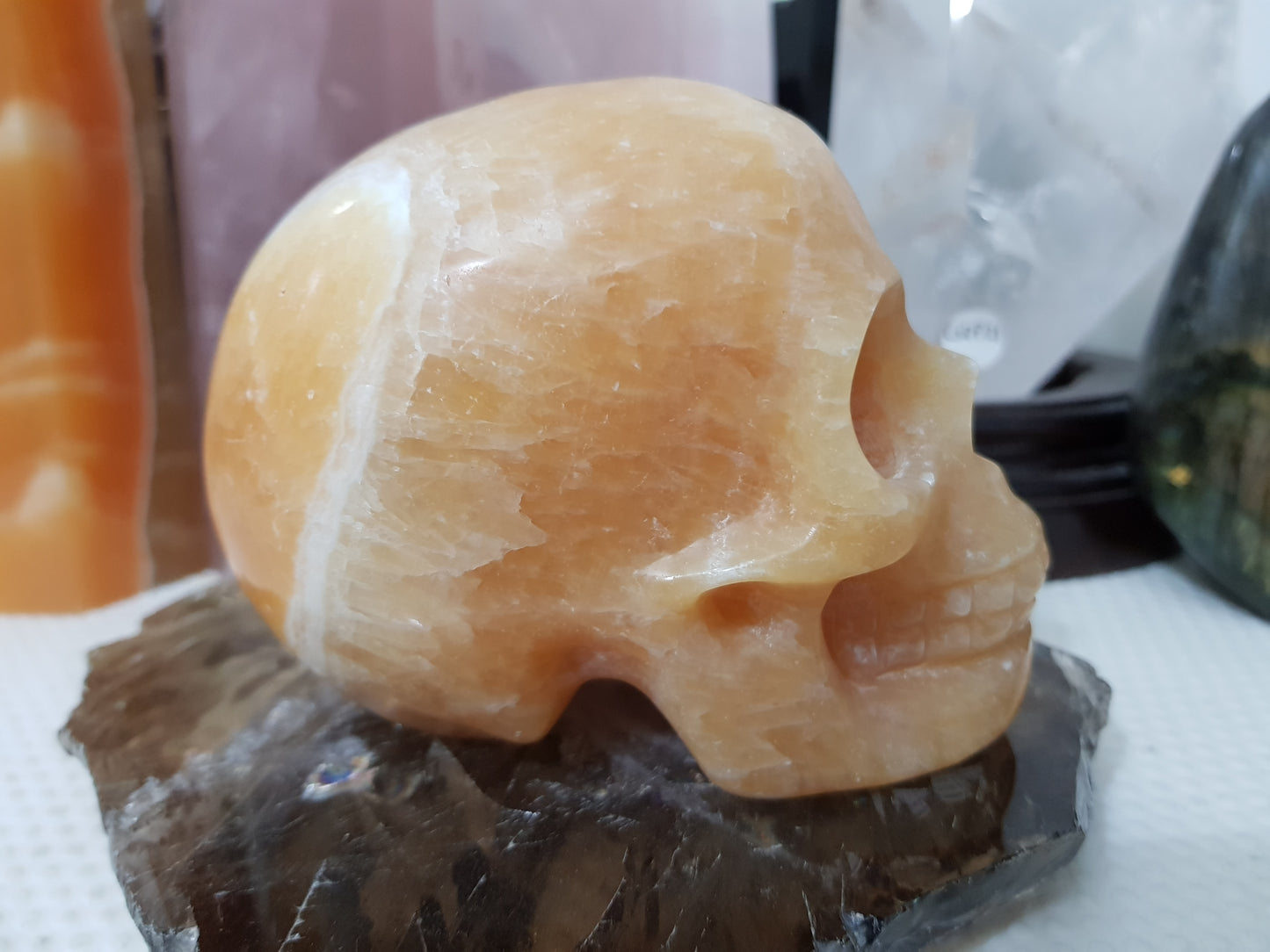 Honey Calcite Crystal Skull Carving – HCS3