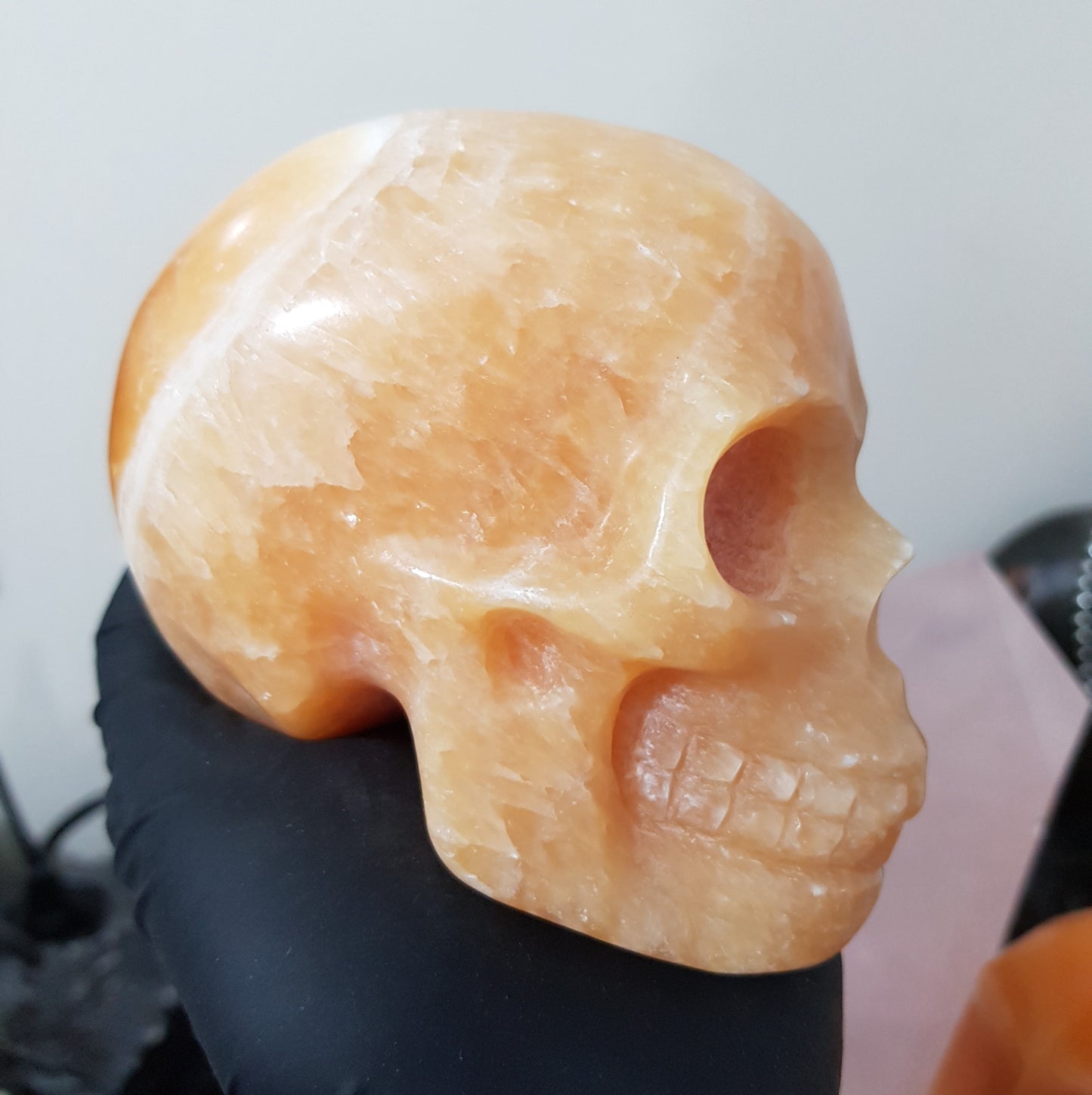 Honey Calcite Crystal Skull Carving – HCS3