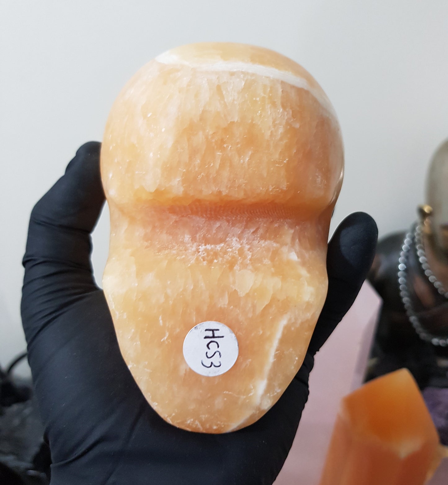 Honey Calcite Crystal Skull Carving – HCS3