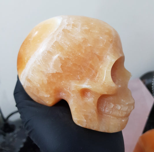 Honey Calcite Crystal Skull Carving – HCS3