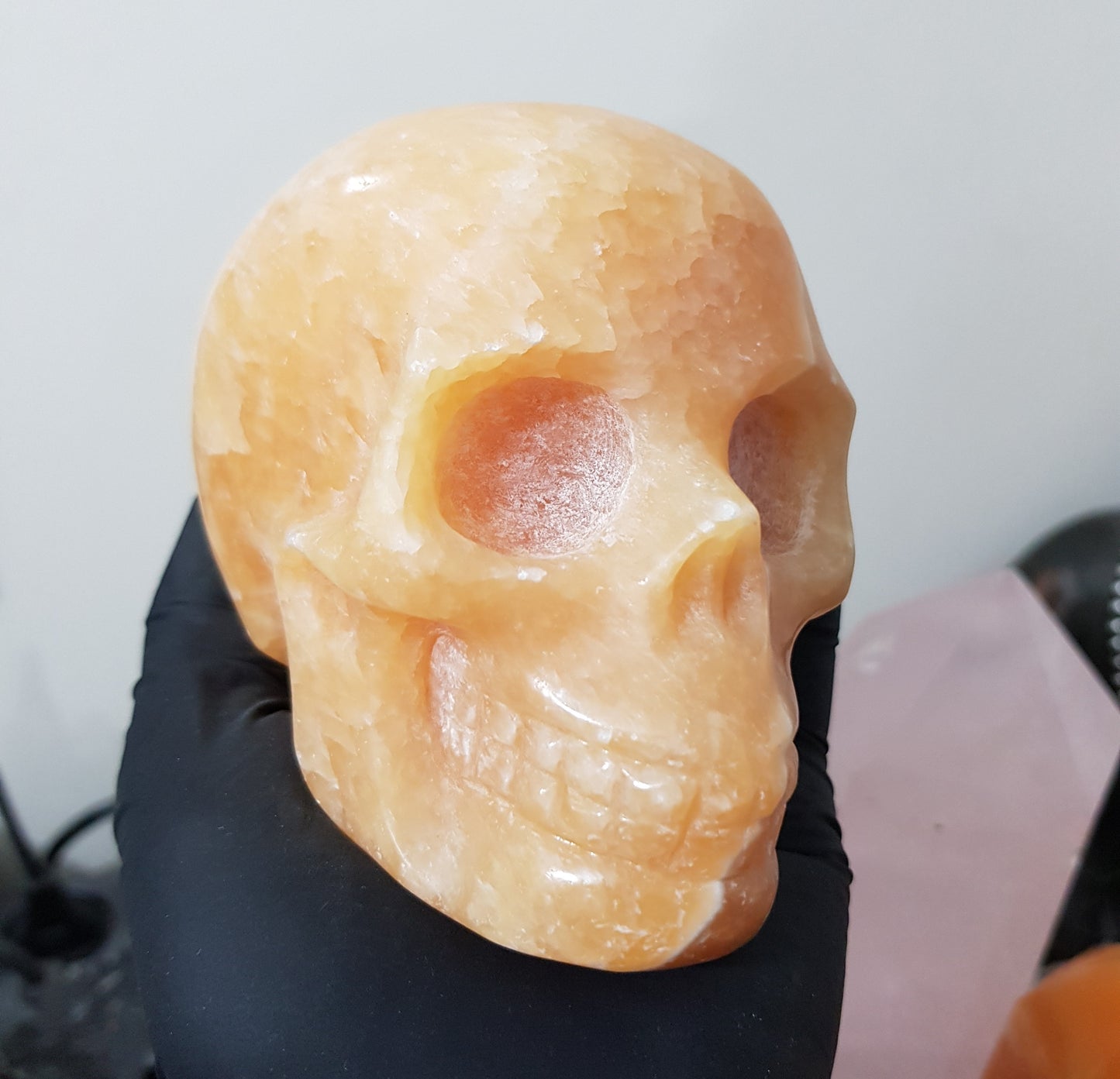 Honey Calcite Crystal Skull Carving – HCS3