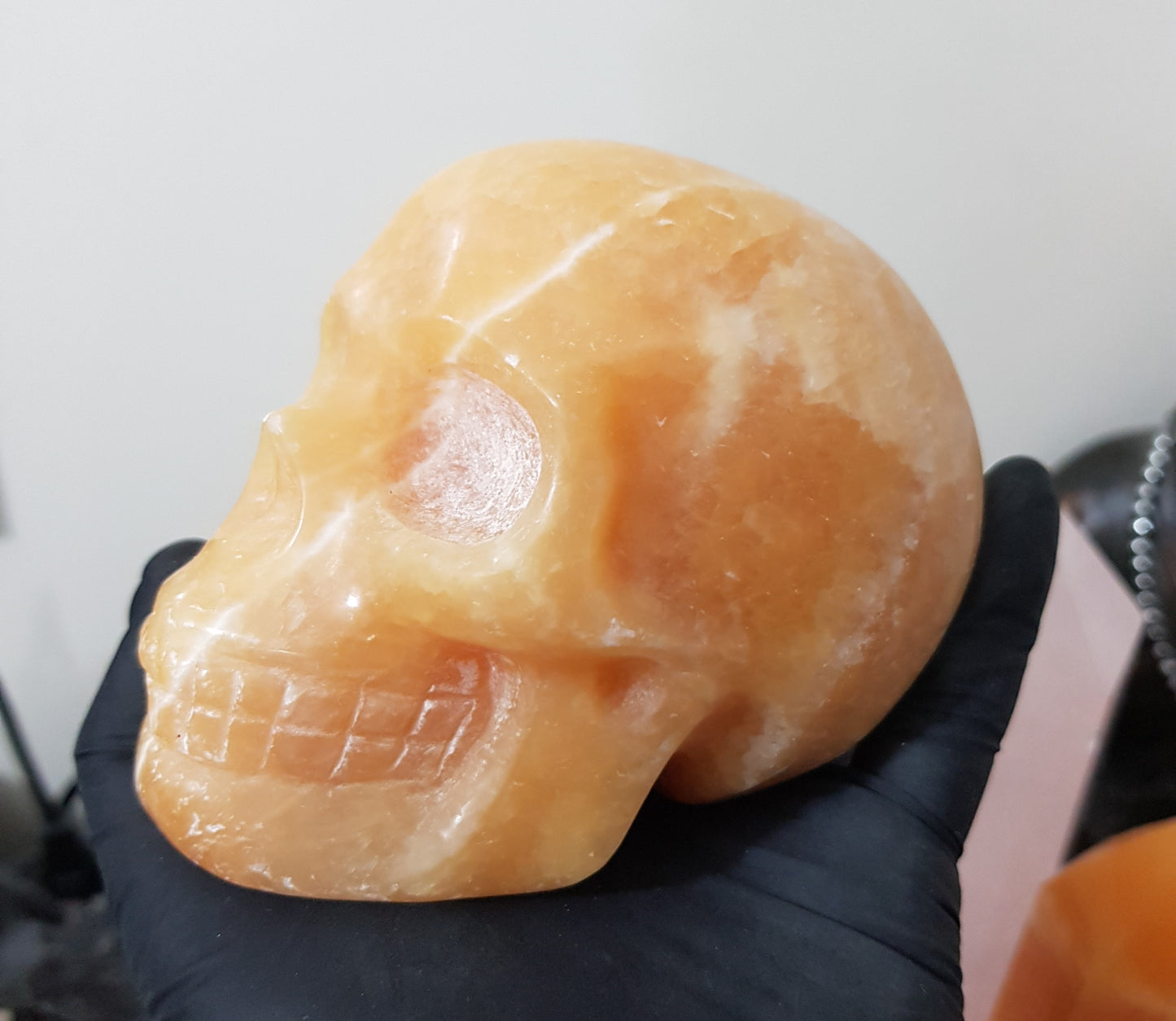 Honey Calcite Crystal Skull Carving – HCS3
