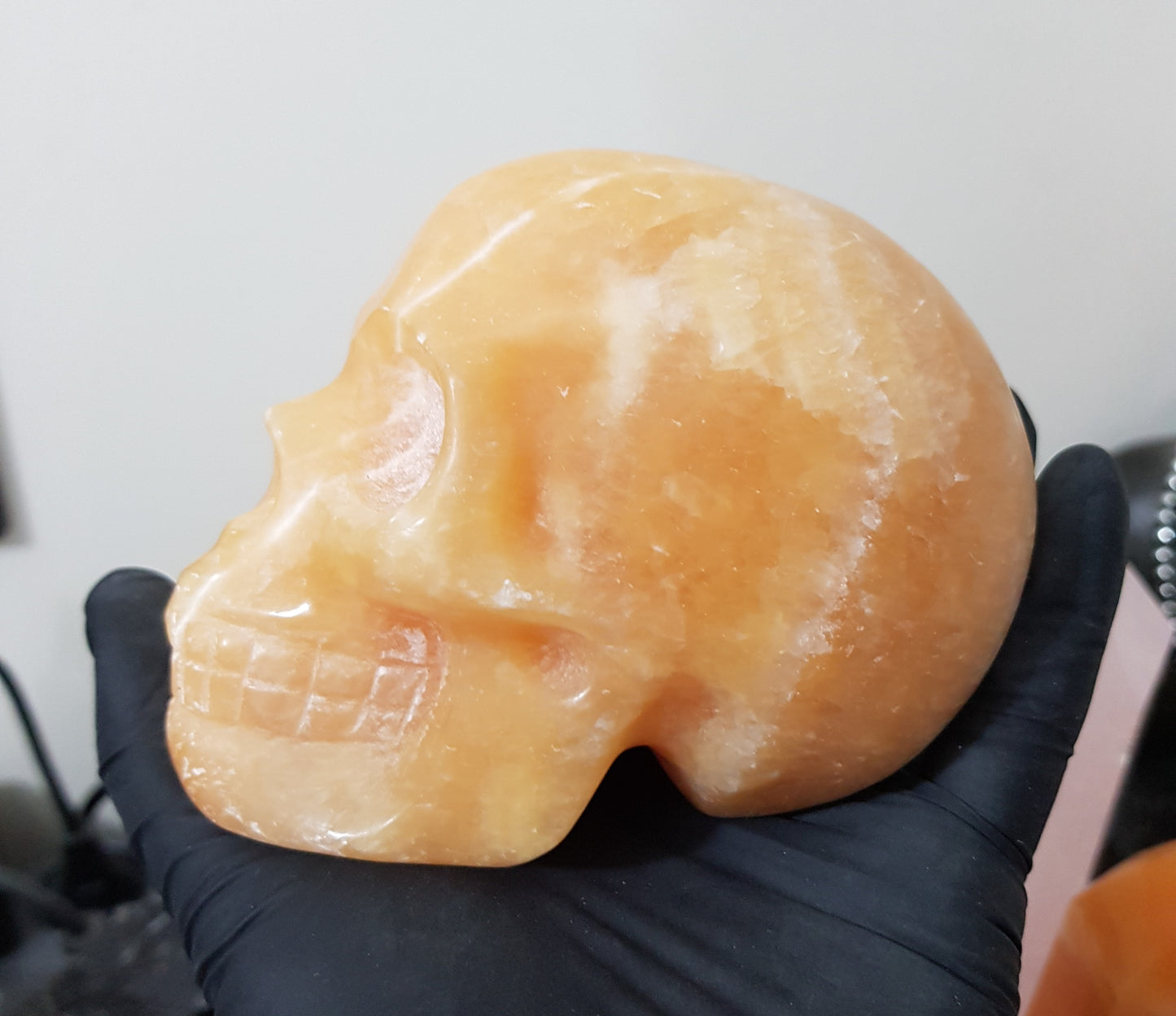 Honey Calcite Crystal Skull Carving – HCS3