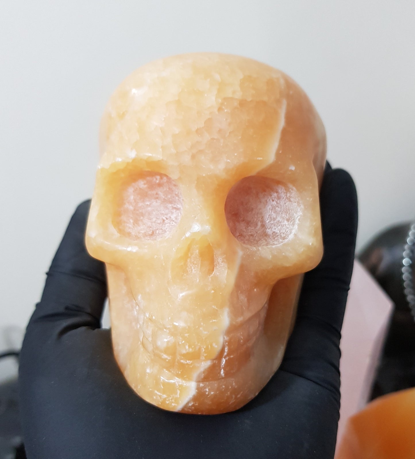 Honey Calcite Crystal Skull Carving – HCS3