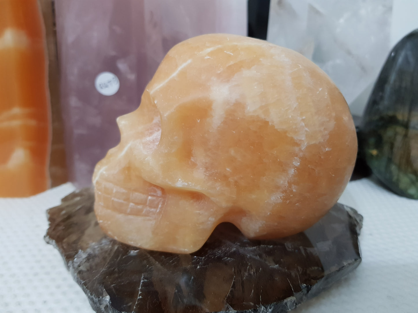 Honey Calcite Crystal Skull Carving – HCS3