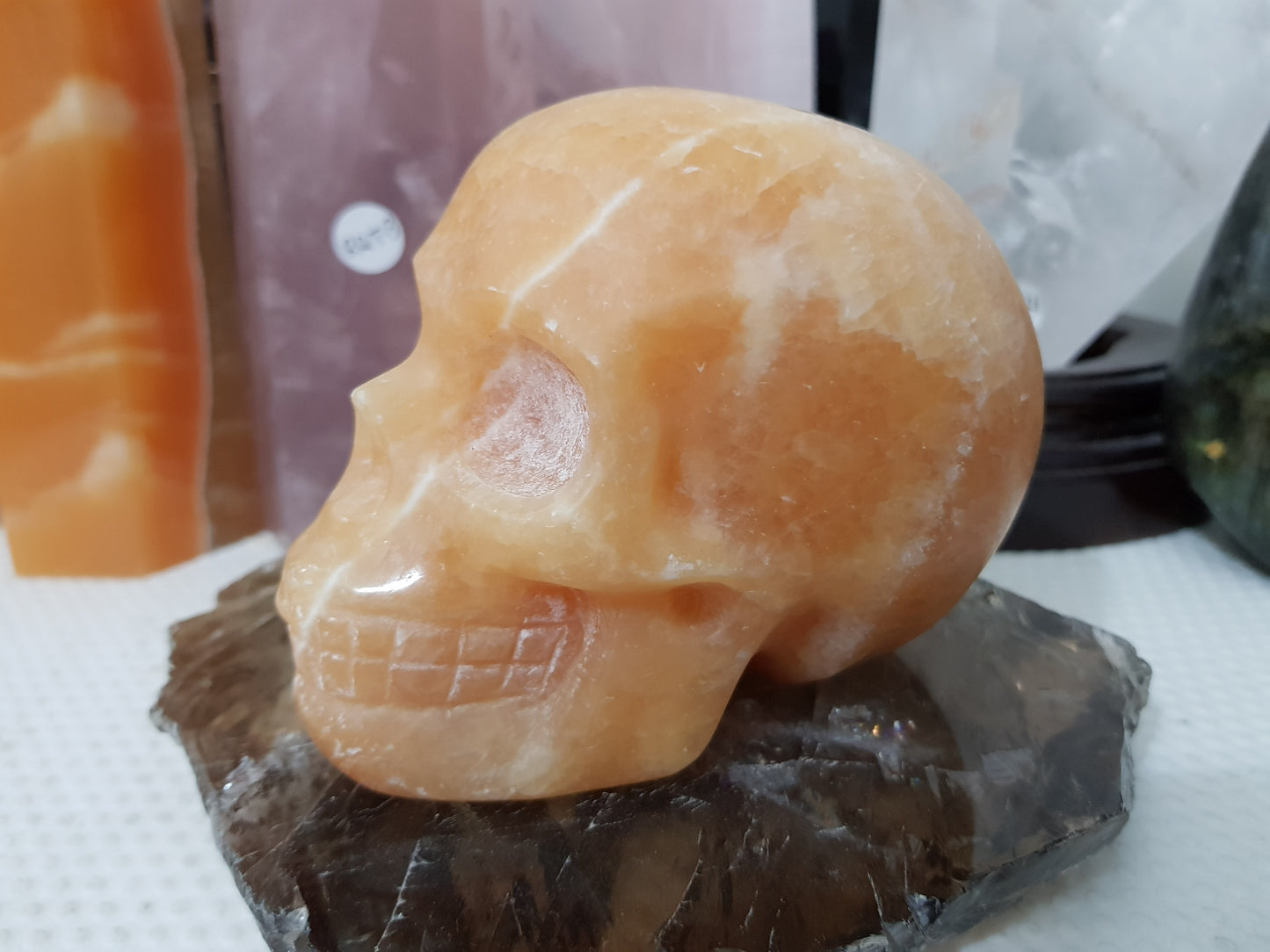 Honey Calcite Crystal Skull Carving – HCS3