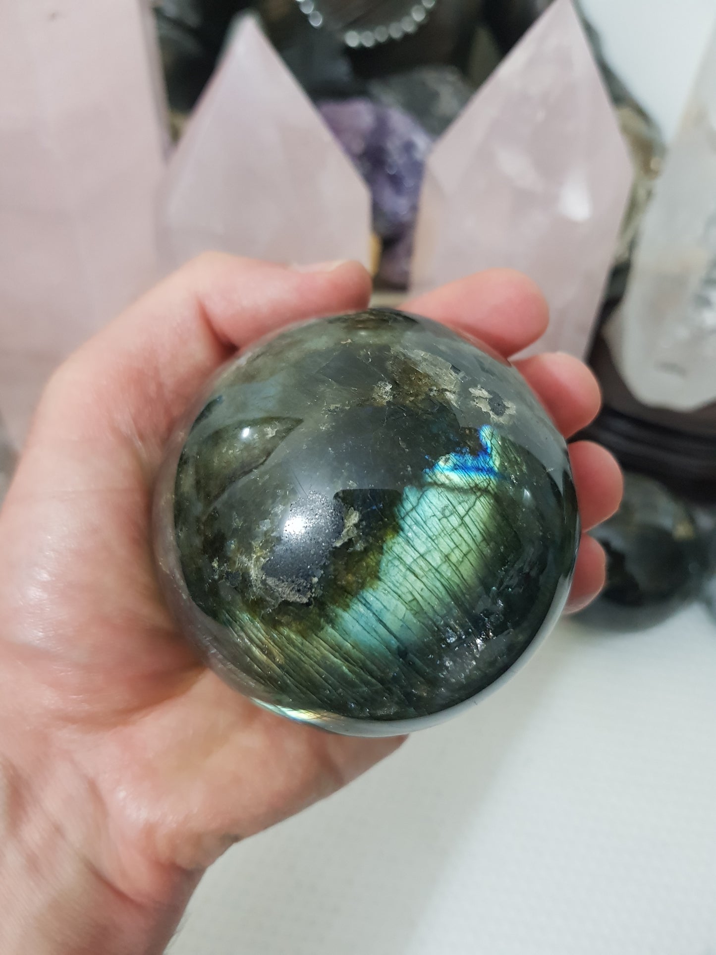 Labradorite Crystal Sphere - LSP3