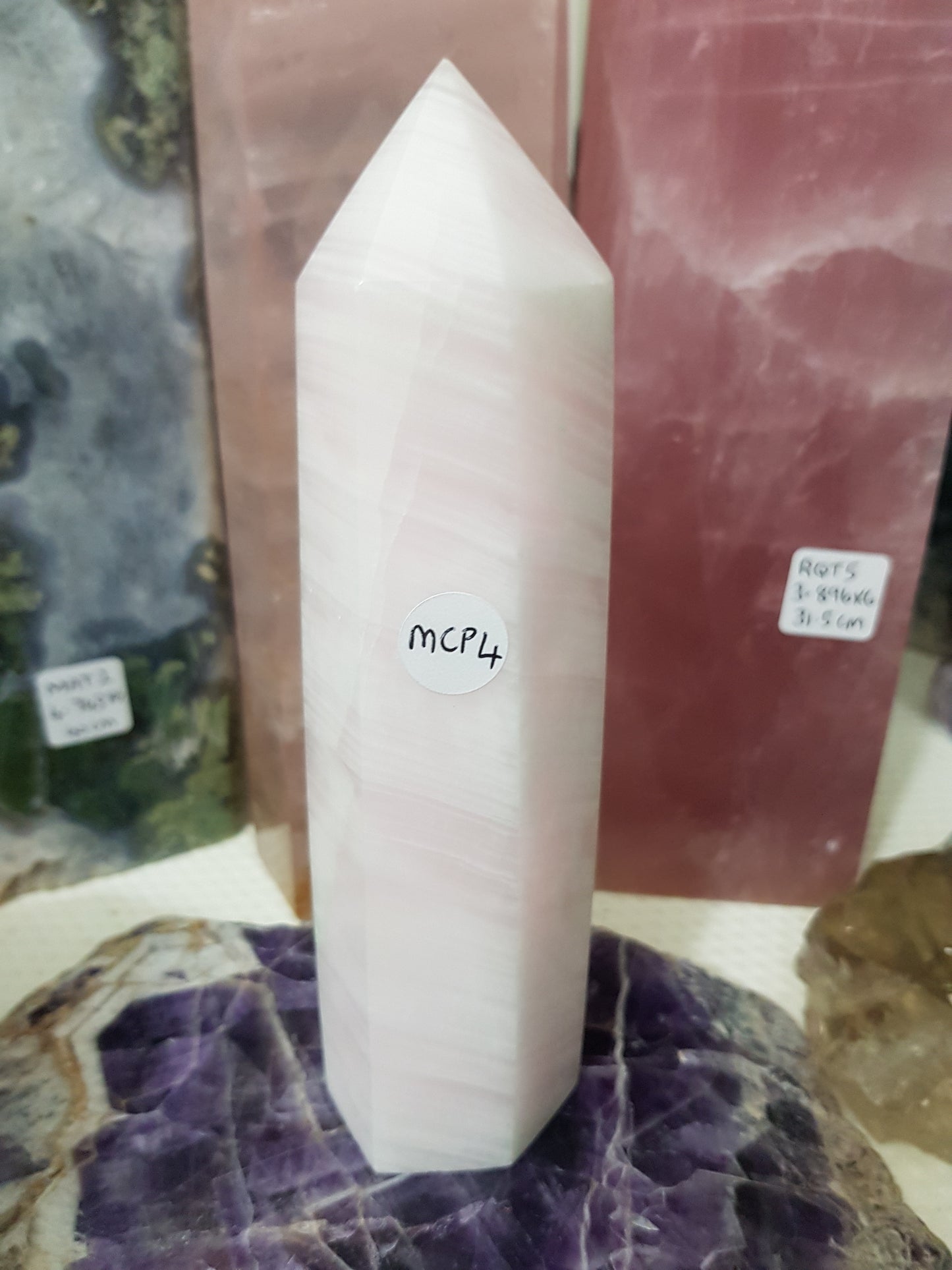 Mangano Calcite Crystal Point – MCP4