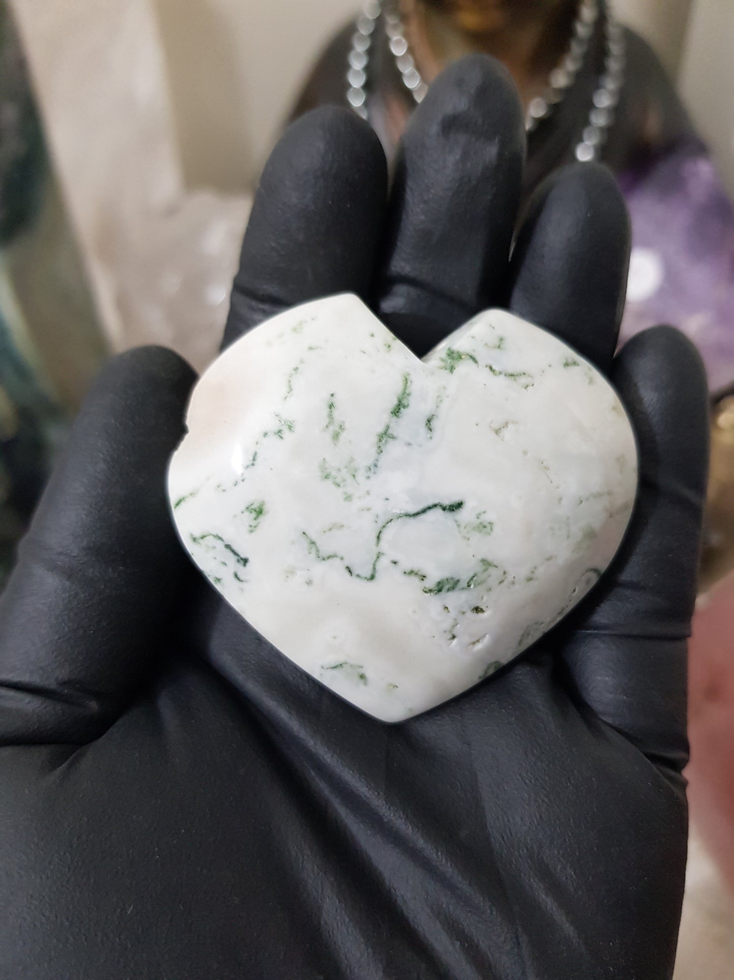Moss Agate Crystal Heart – MAH1
