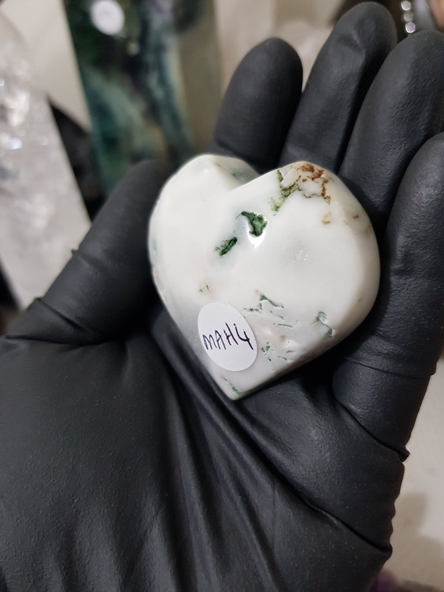 Moss Agate Crystal Heart – MAH4