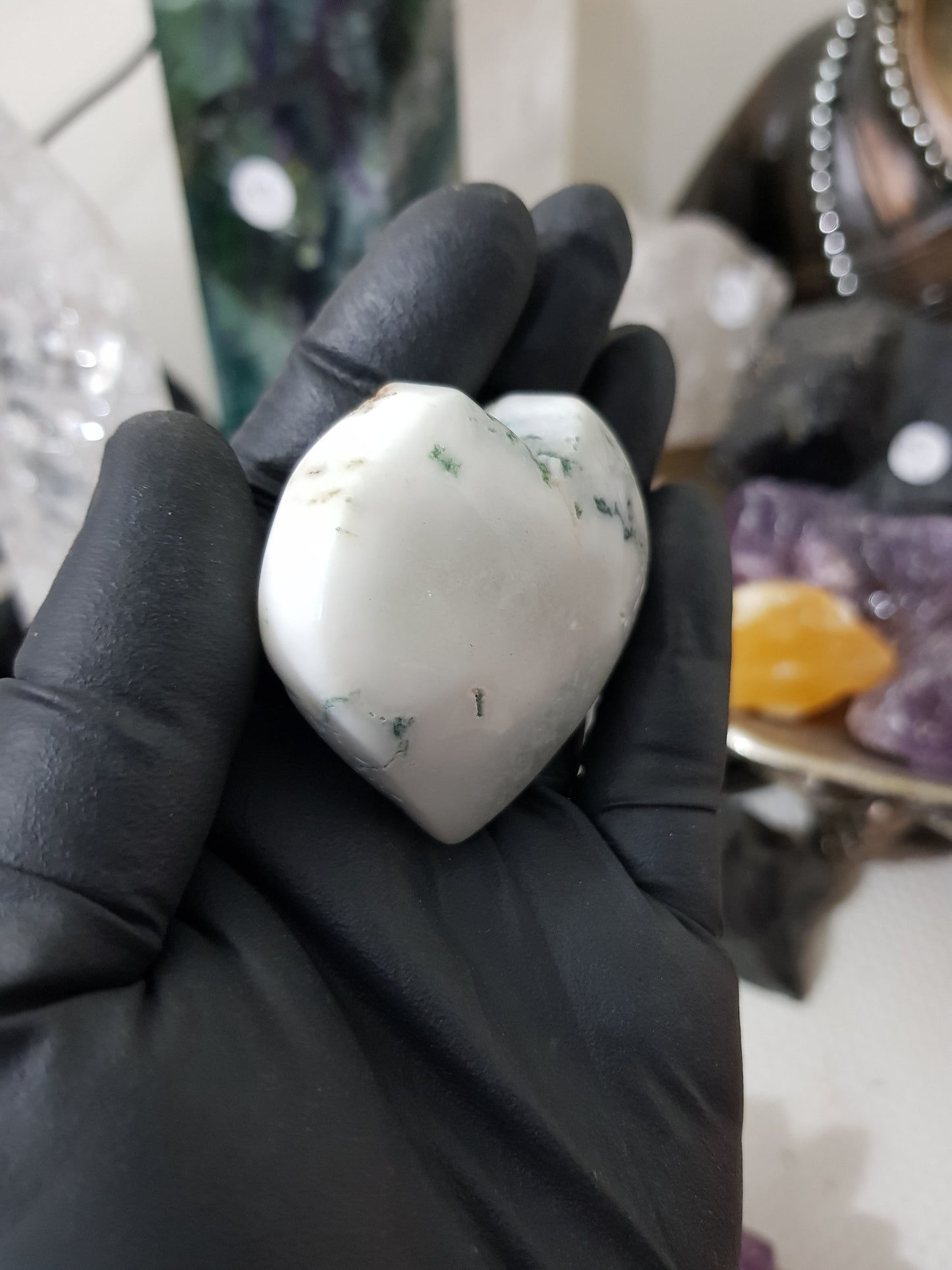 Moss Agate Crystal Heart – MAH4