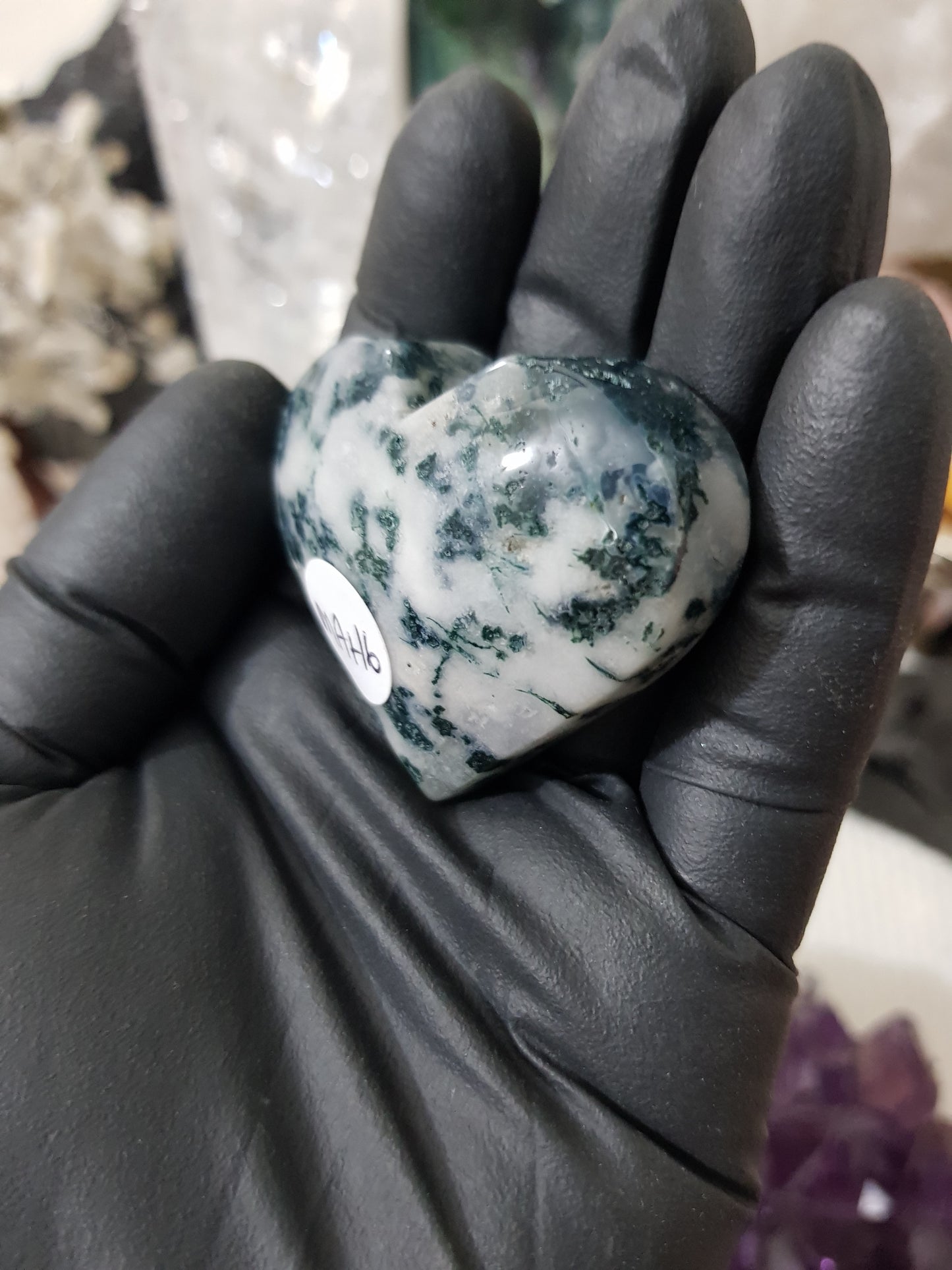 Moss Agate Crystal Heart – MAH6