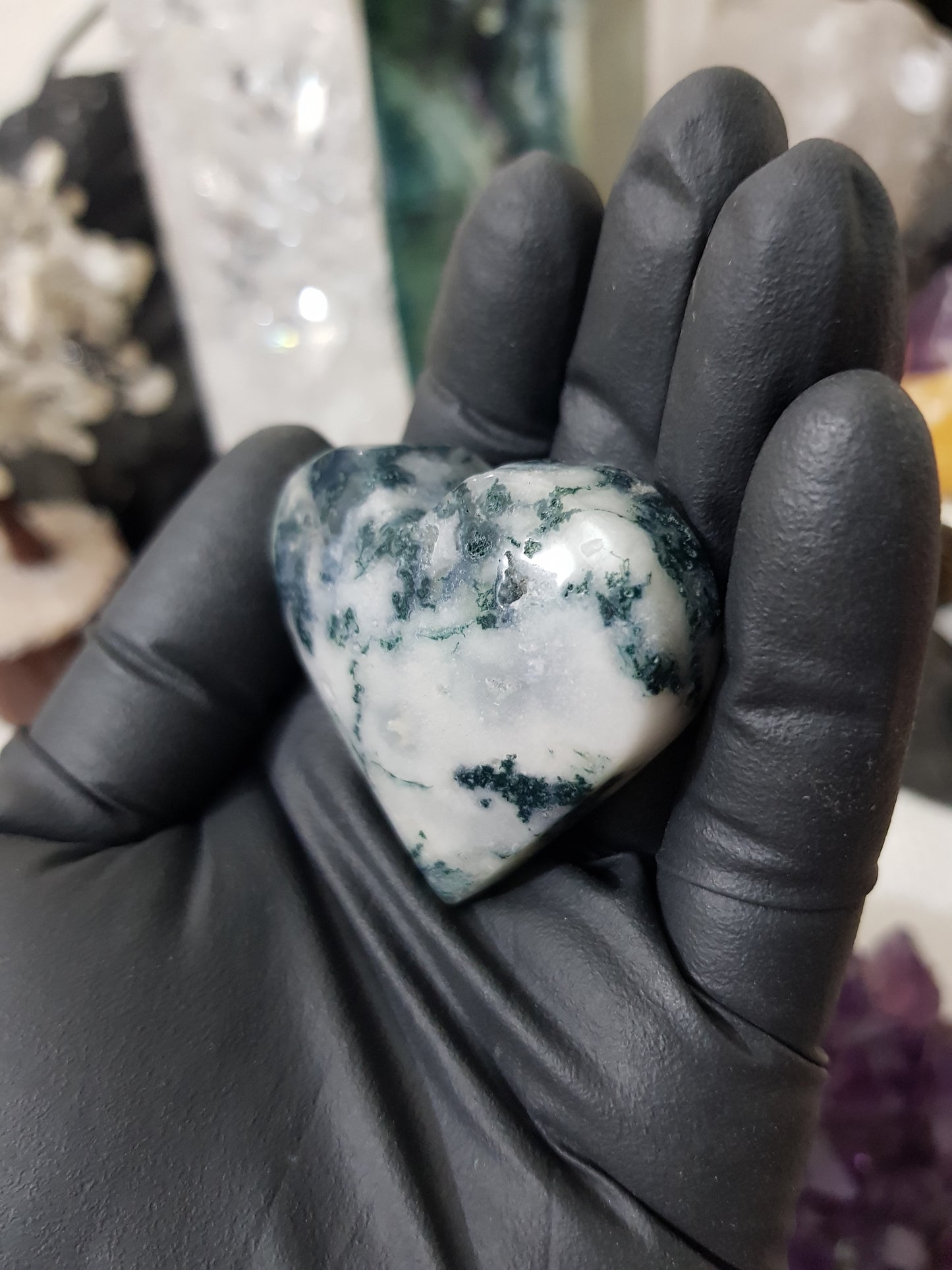 Moss Agate Crystal Heart – MAH6