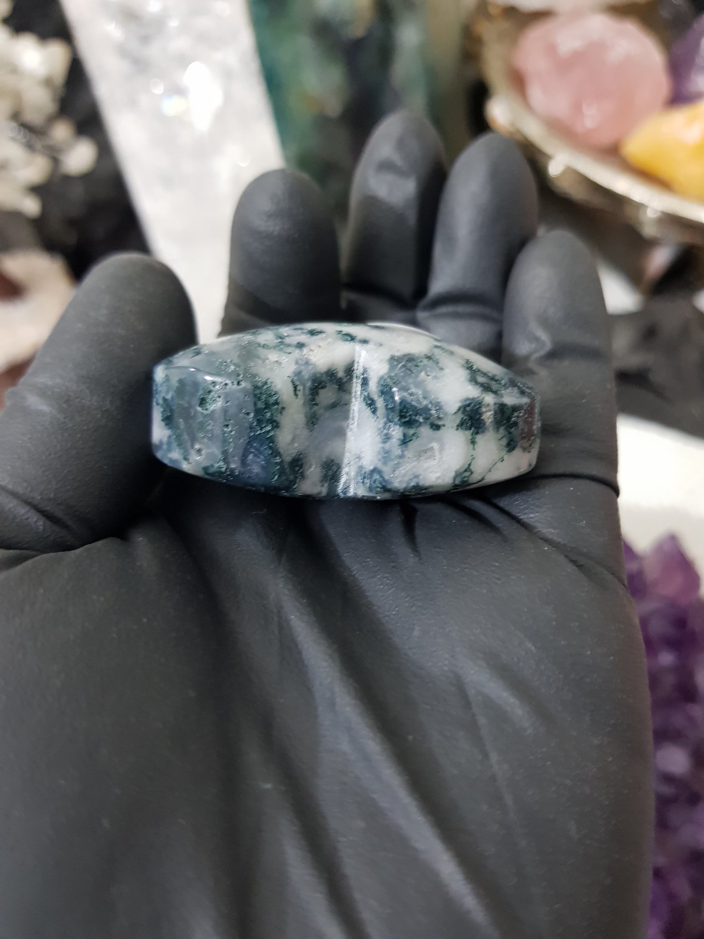 Moss Agate Crystal Heart – MAH6