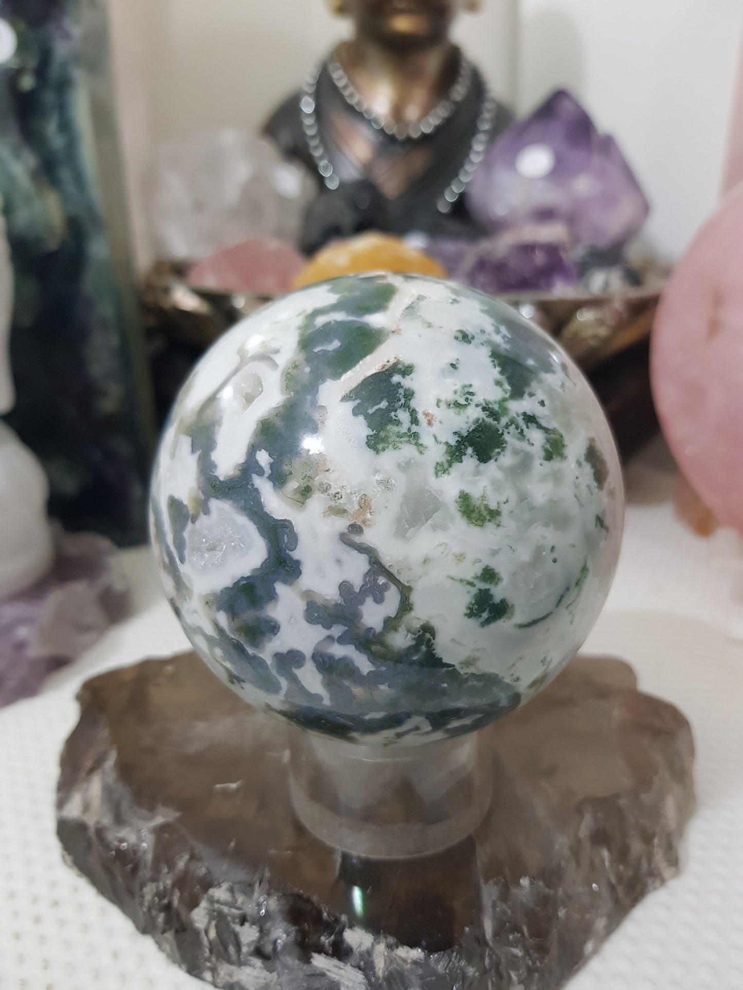 Moss Agate Crystal Sphere – MASP6