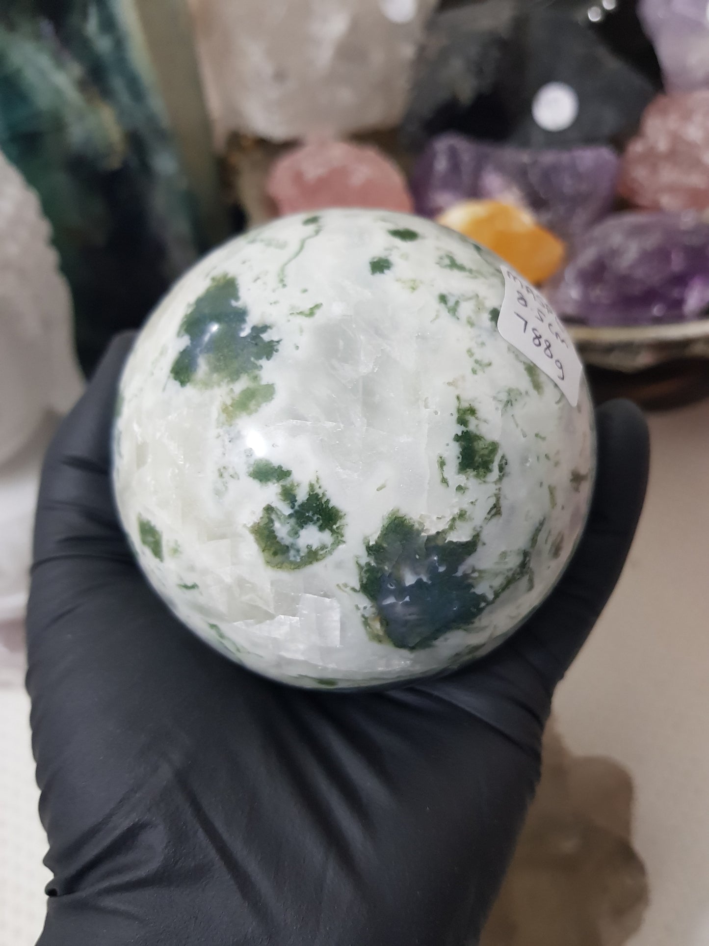 Moss Agate Crystal Sphere – MASP6