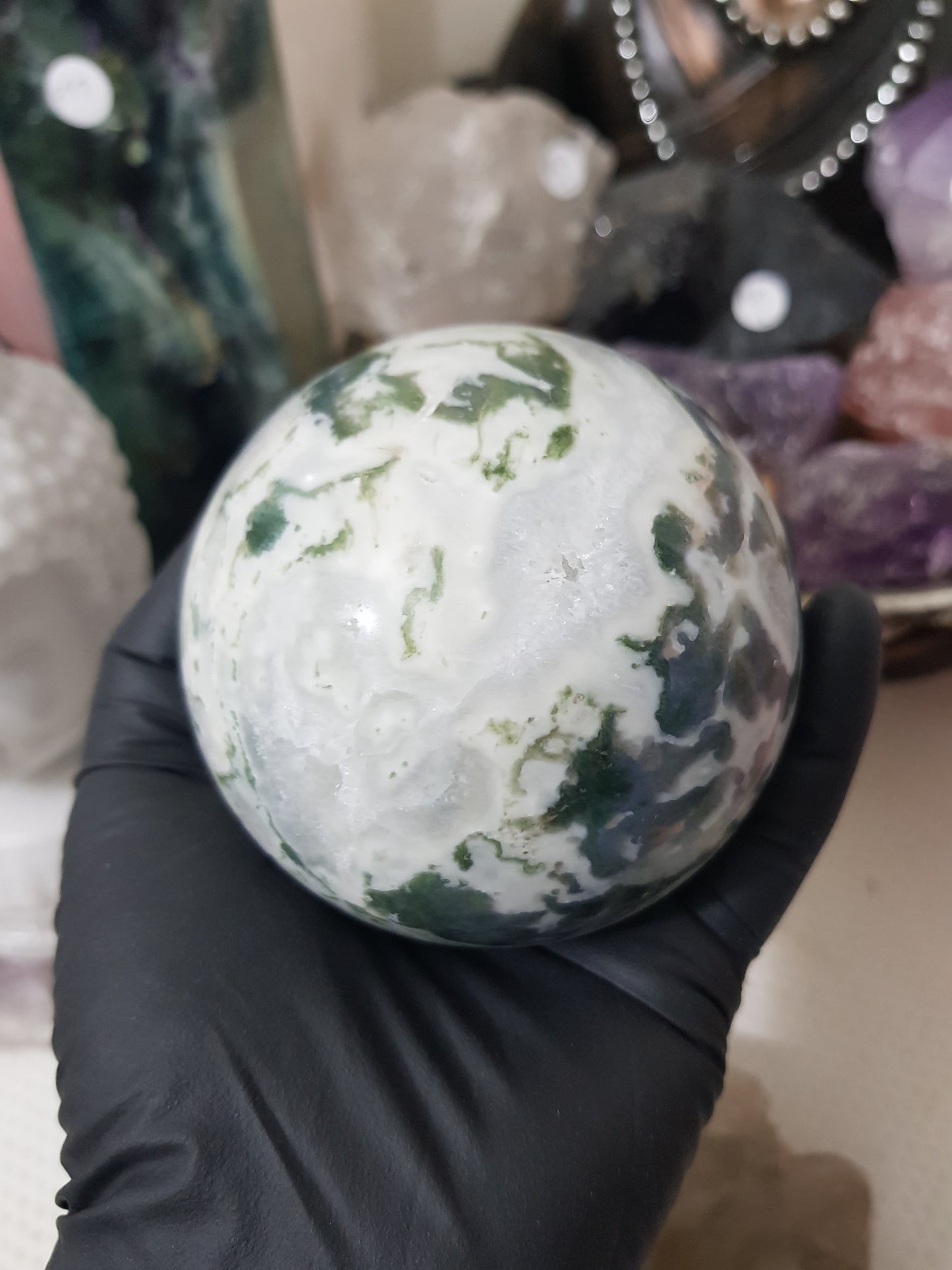 Moss Agate Crystal Sphere – MASP6