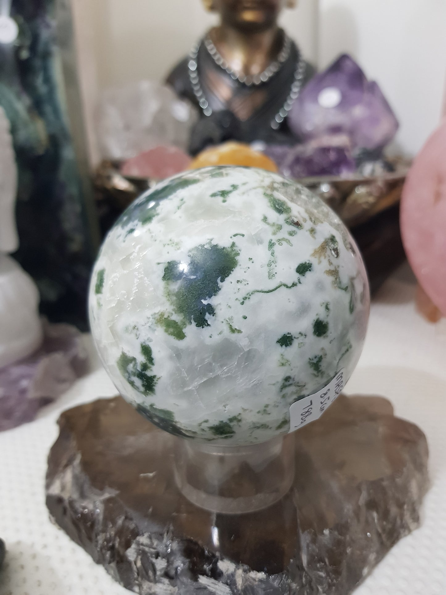 Moss Agate Crystal Sphere – MASP6