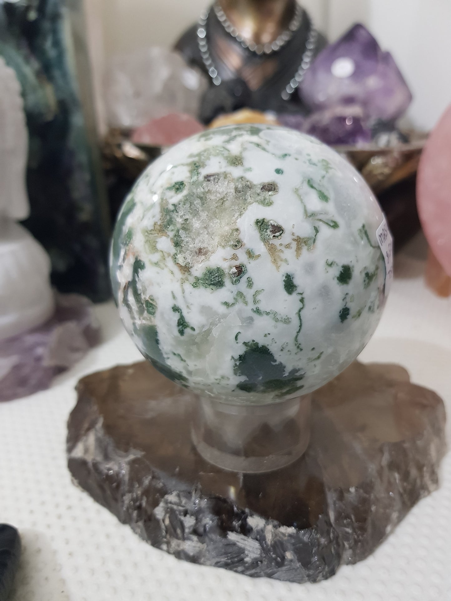 Moss Agate Crystal Sphere – MASP6