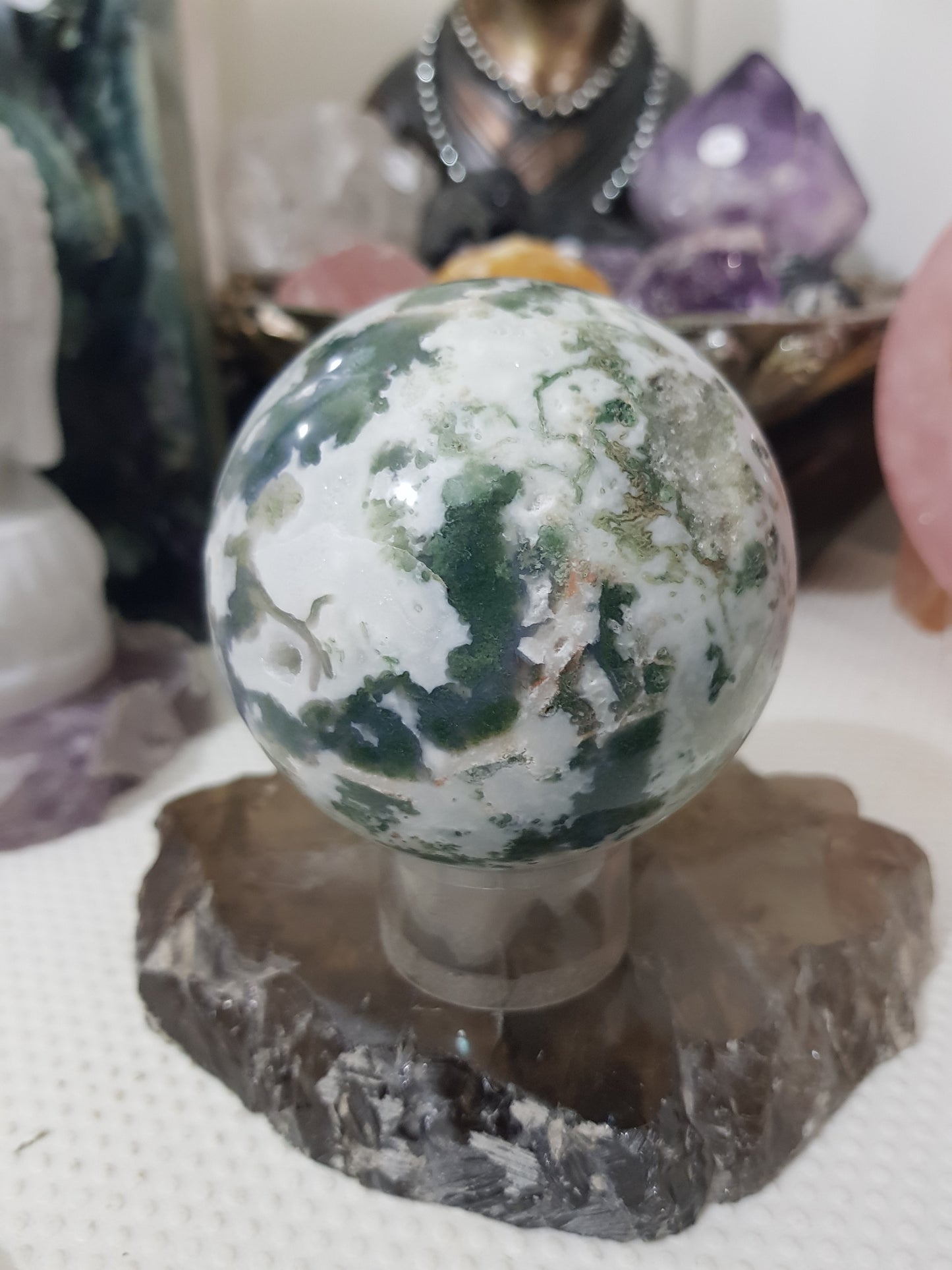 Moss Agate Crystal Sphere – MASP6