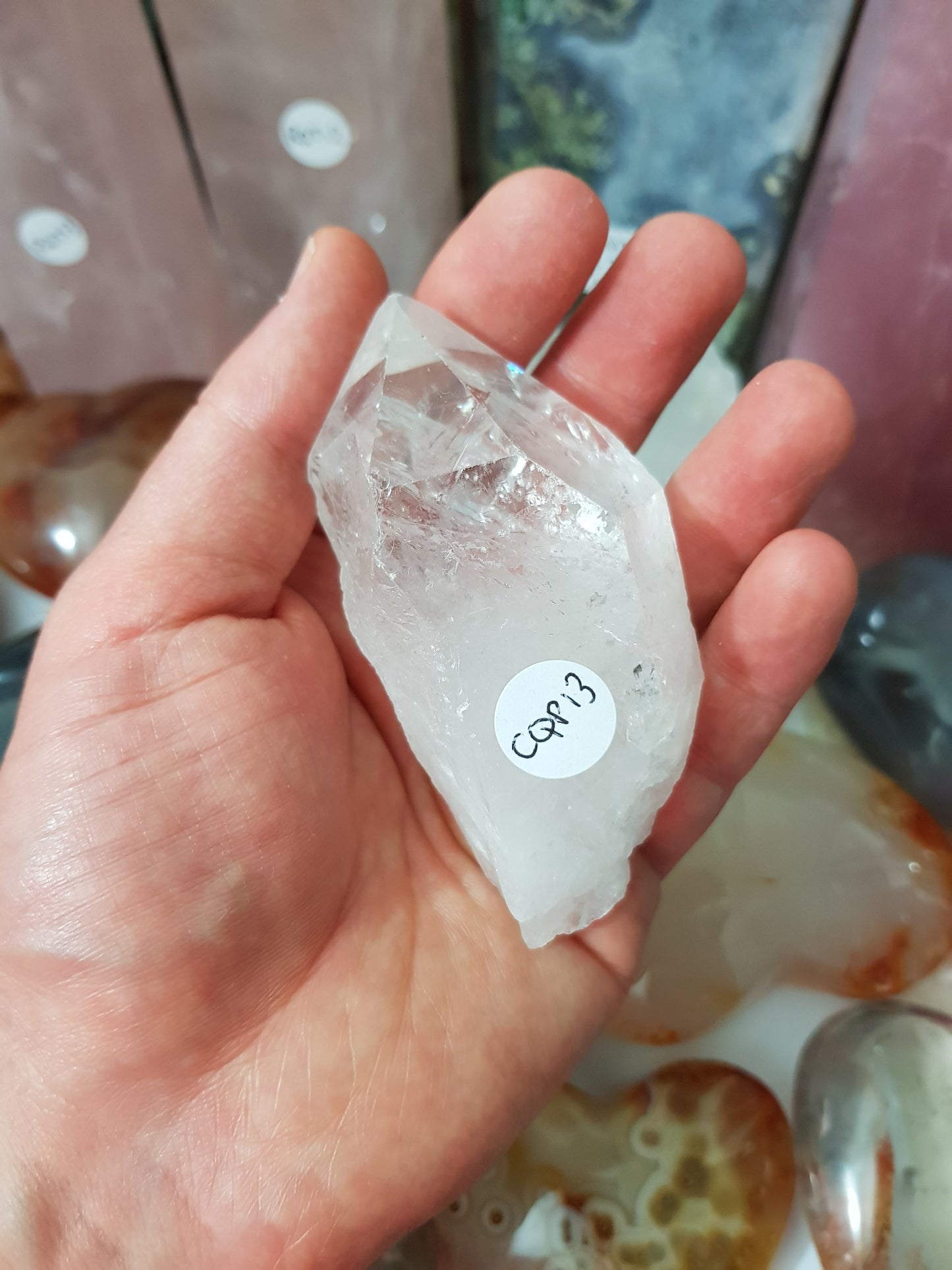 Natural Clear Quartz crystal point specimen from Brazil 8.5cm