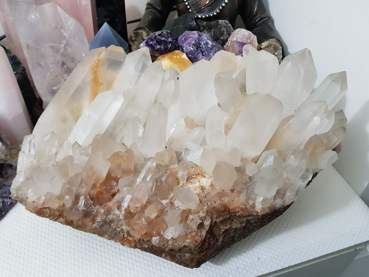 Natural Clear Quartz Crystal Cluster Madagascar 37cm