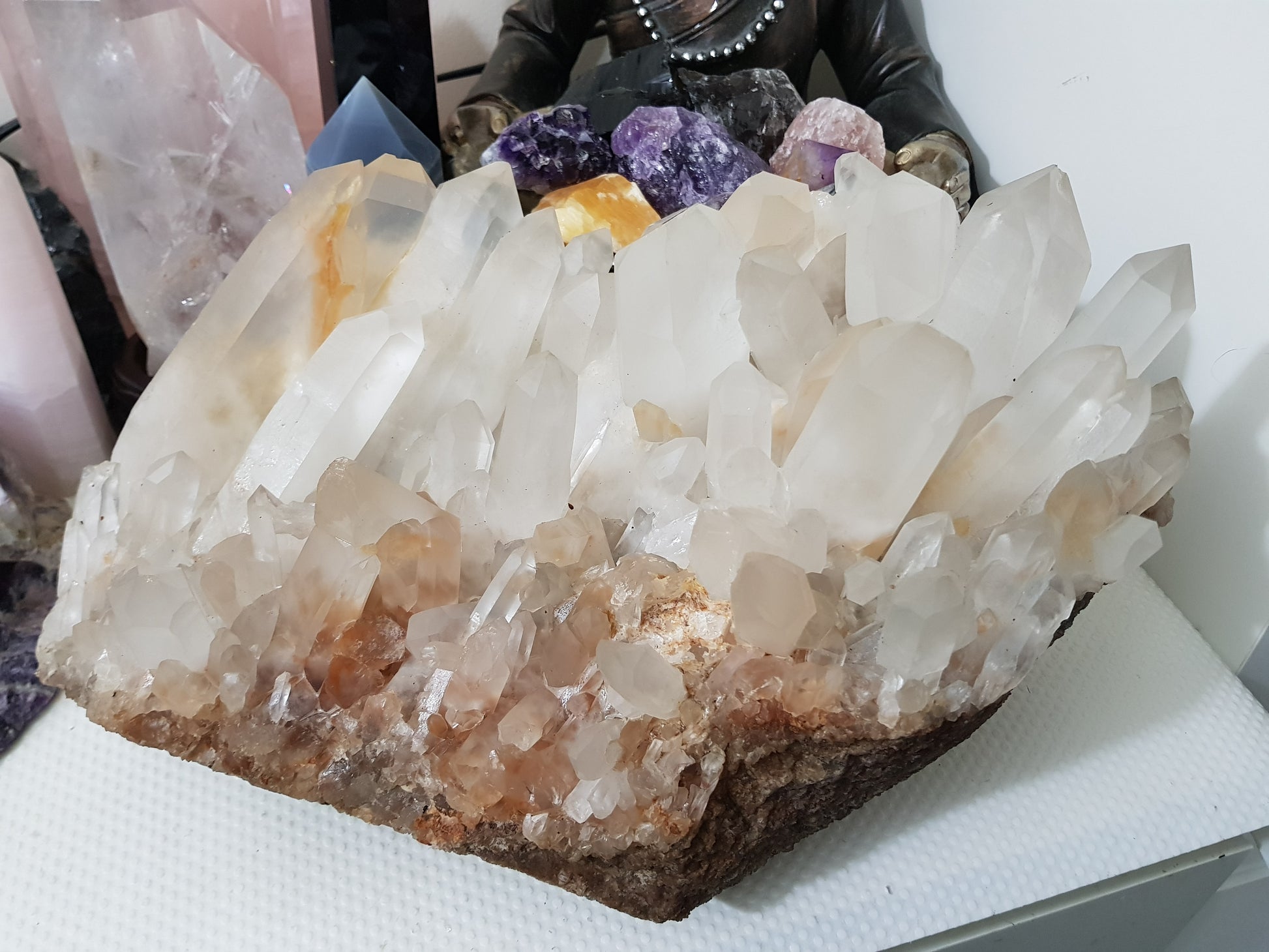 Natural Clear Quartz Crystal Cluster Madagascar 37cm