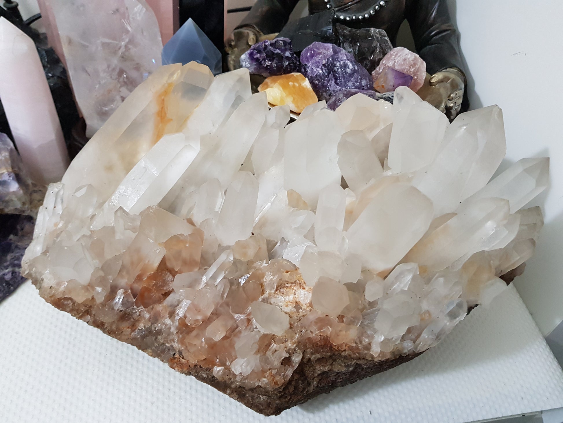 Natural Clear Quartz Crystal Cluster Madagascar 37cm