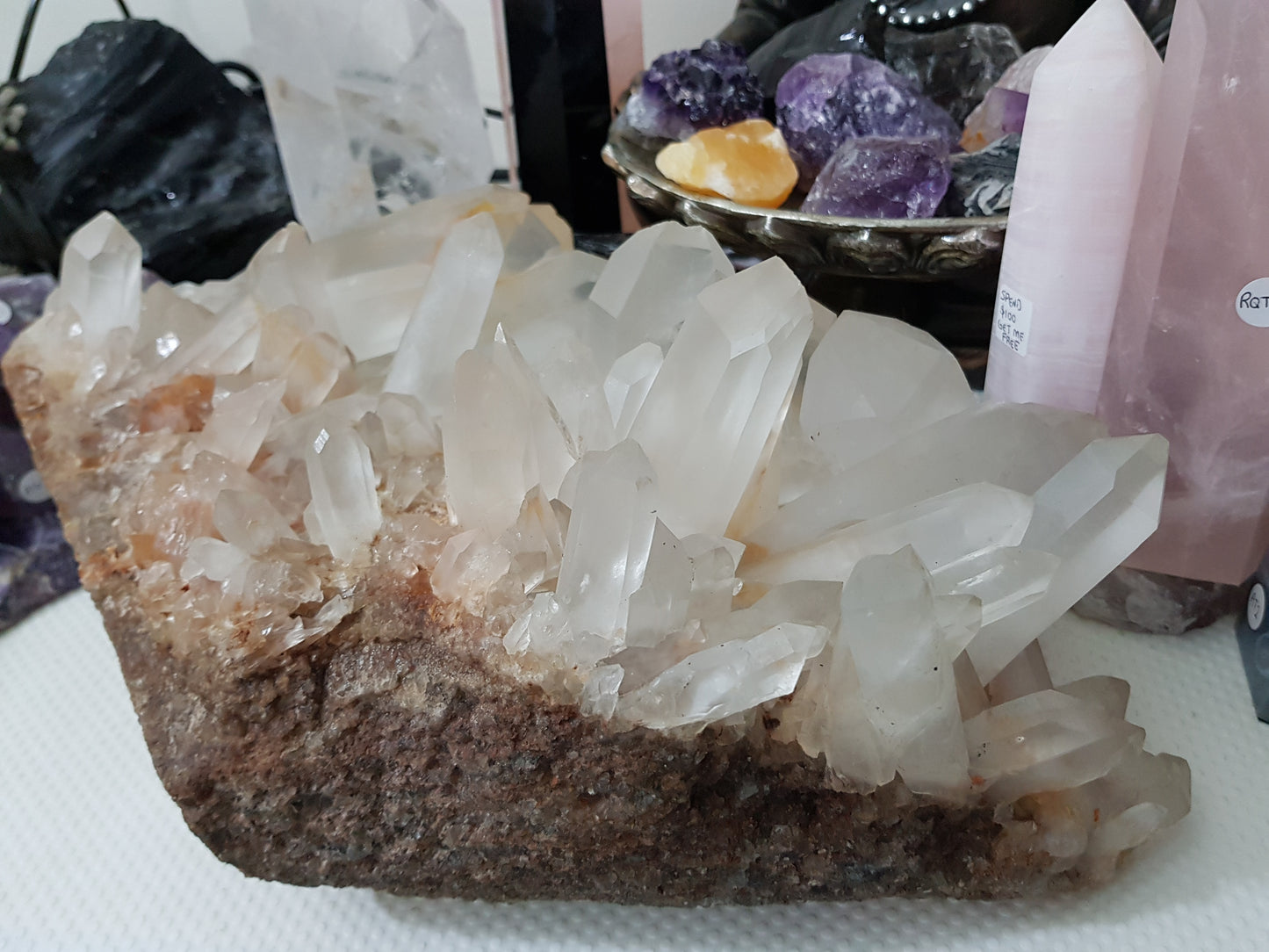 Natural Clear Quartz Crystal Cluster Madagascar 37cm