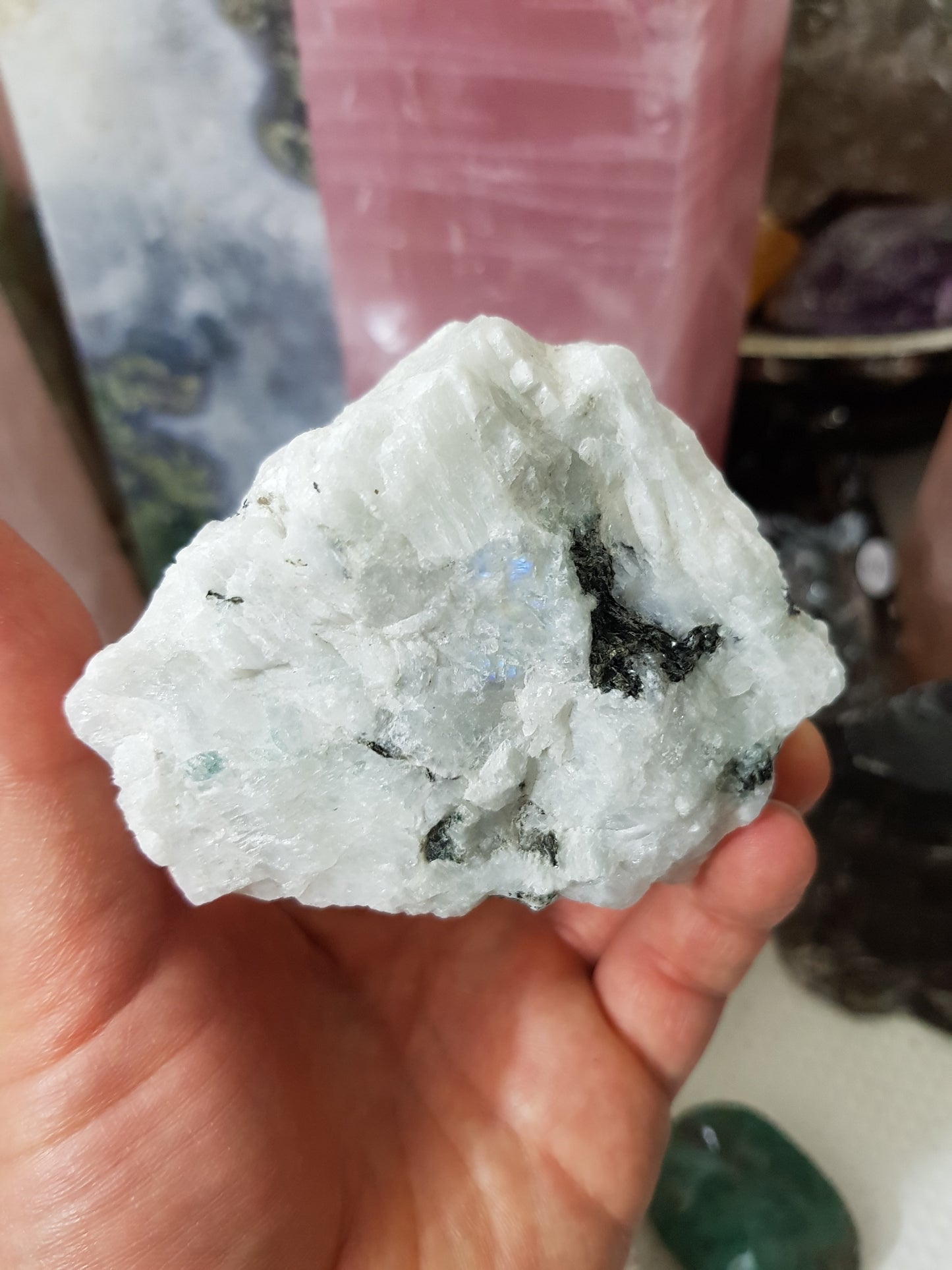 Natural Rainbow Moonstone Crystal - MS15