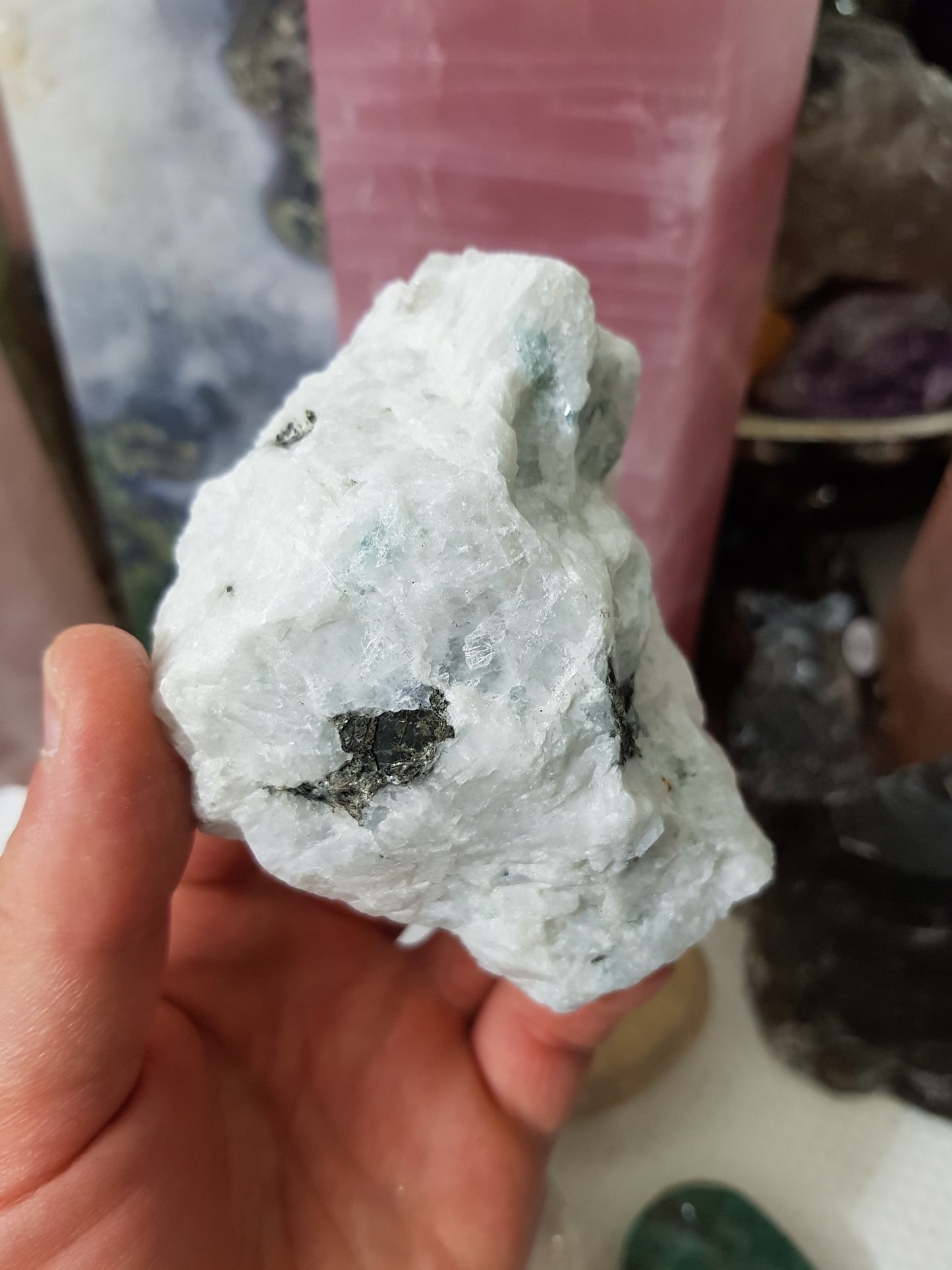 Natural Rainbow Moonstone Crystal - MS15