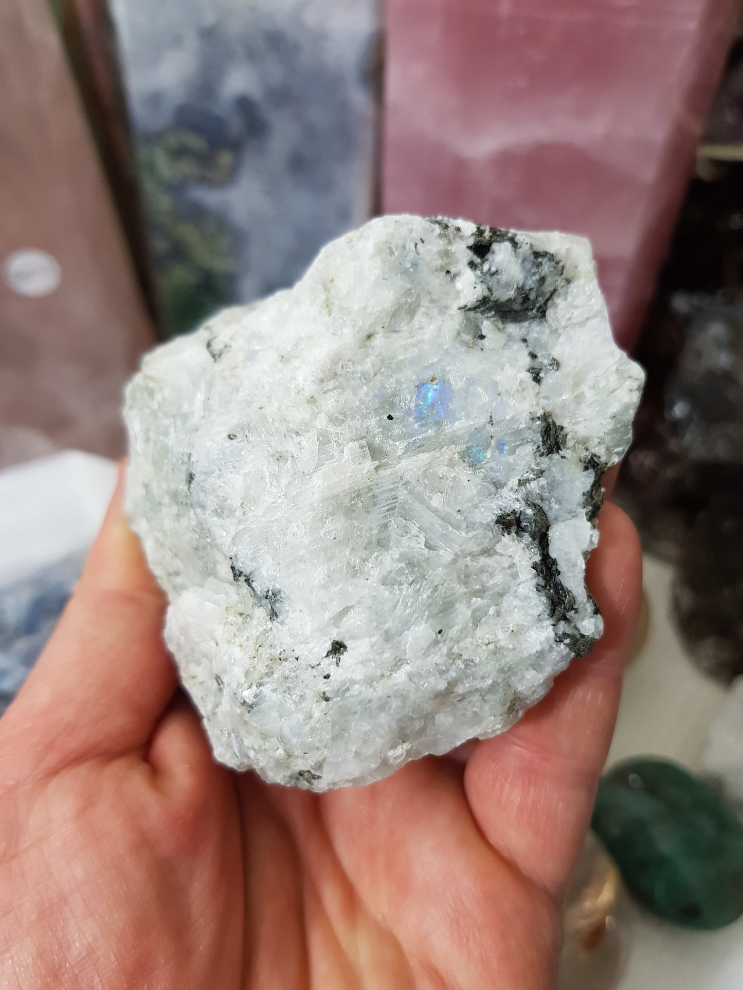 Natural Rainbow Moonstone Crystal - MS16