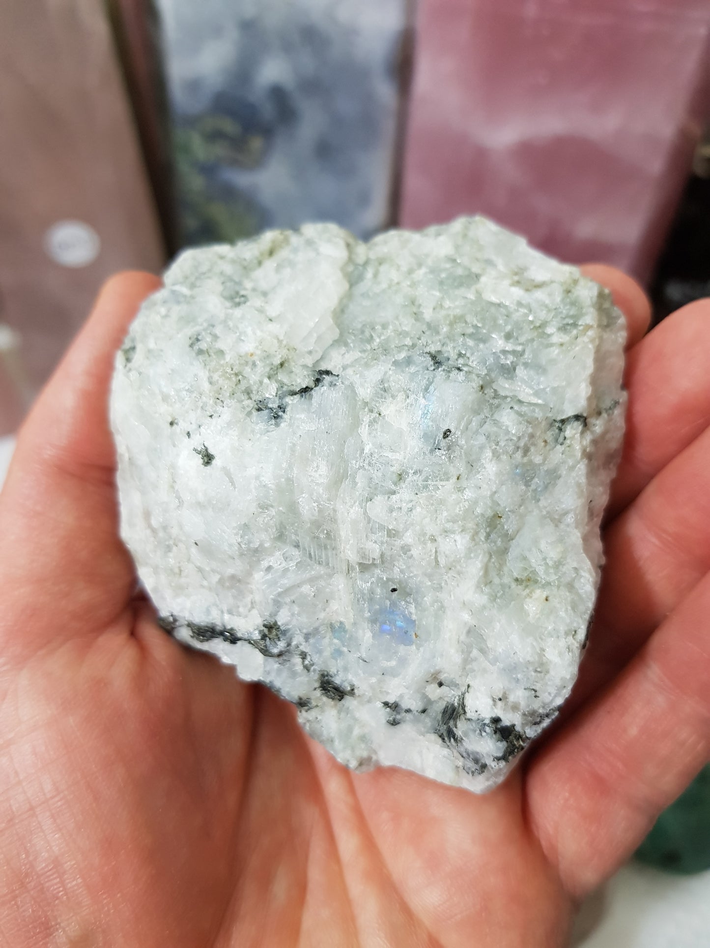 Natural Rainbow Moonstone Crystal - MS16