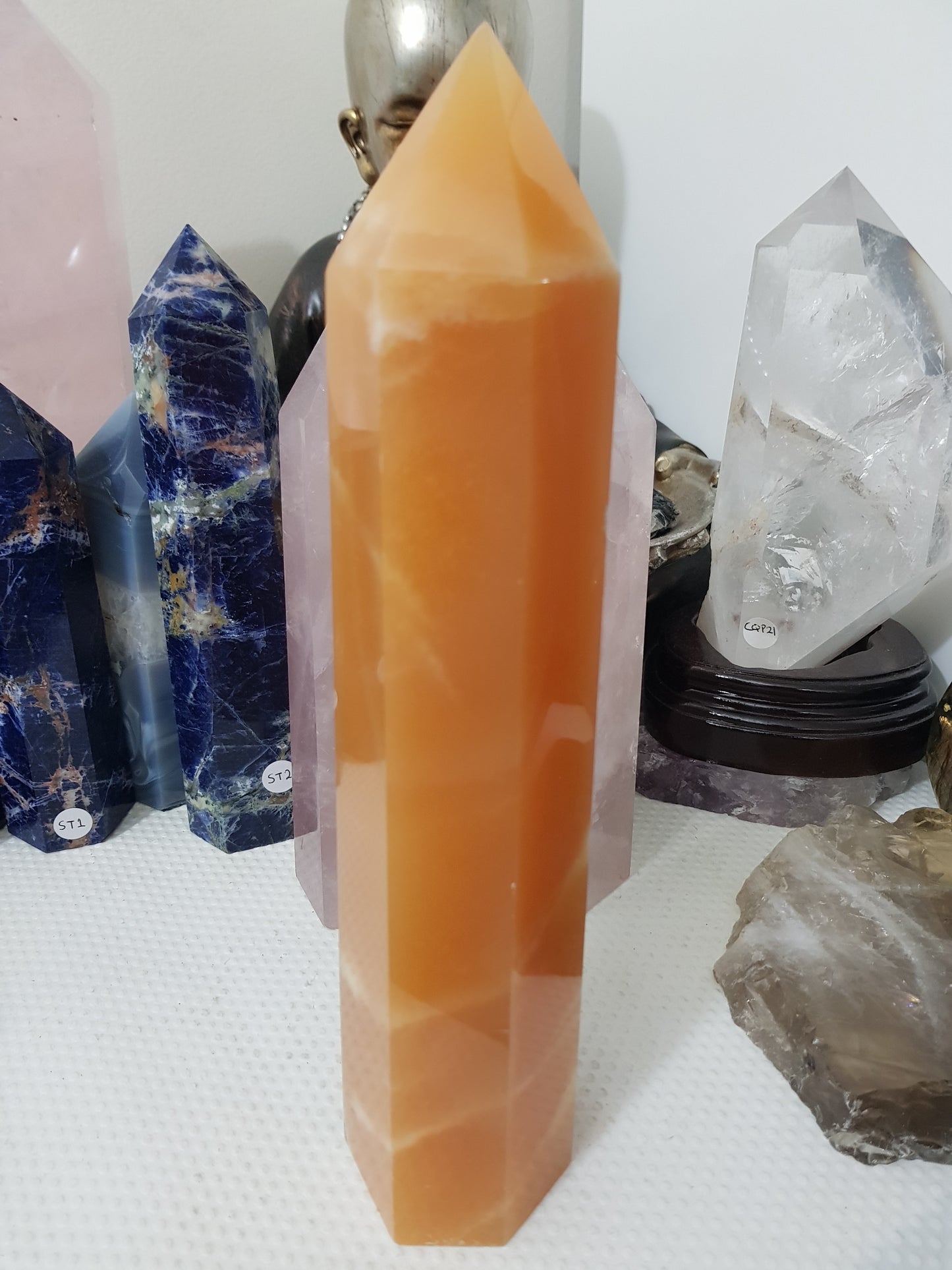 Orange Calcite Crystal Tower - OCT1