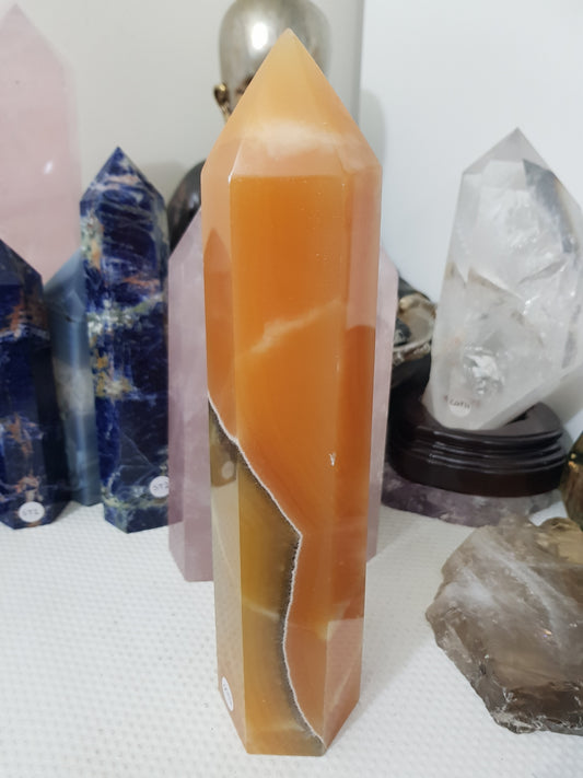 Orange Calcite Crystal Tower - OCT1