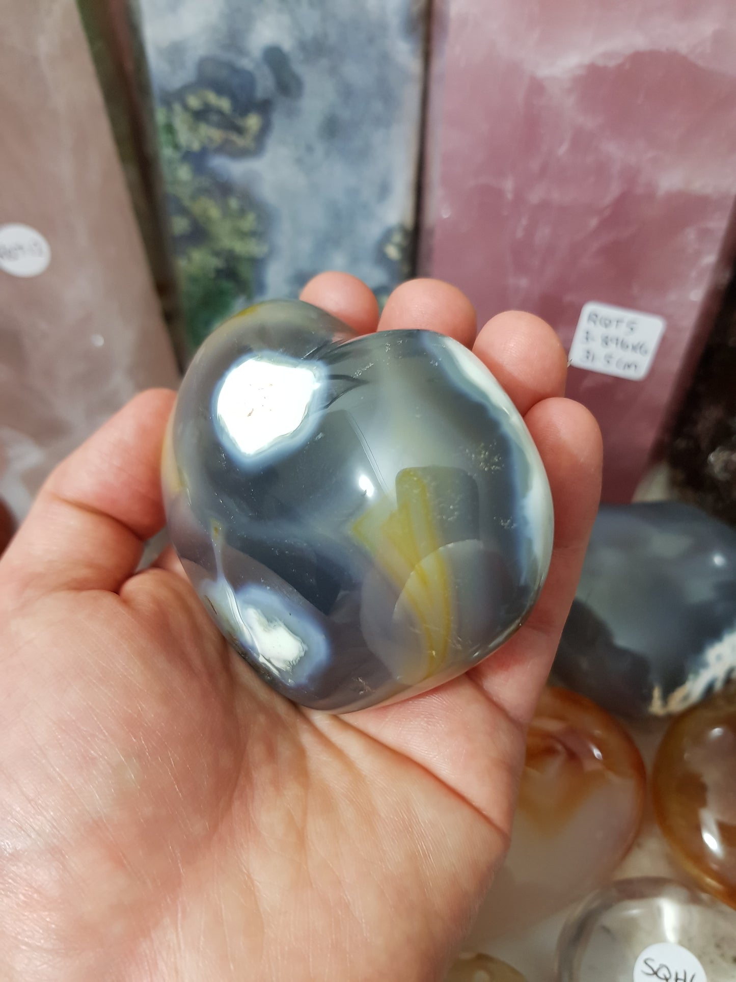 Orca Agate Crystal Heart – OAH11
