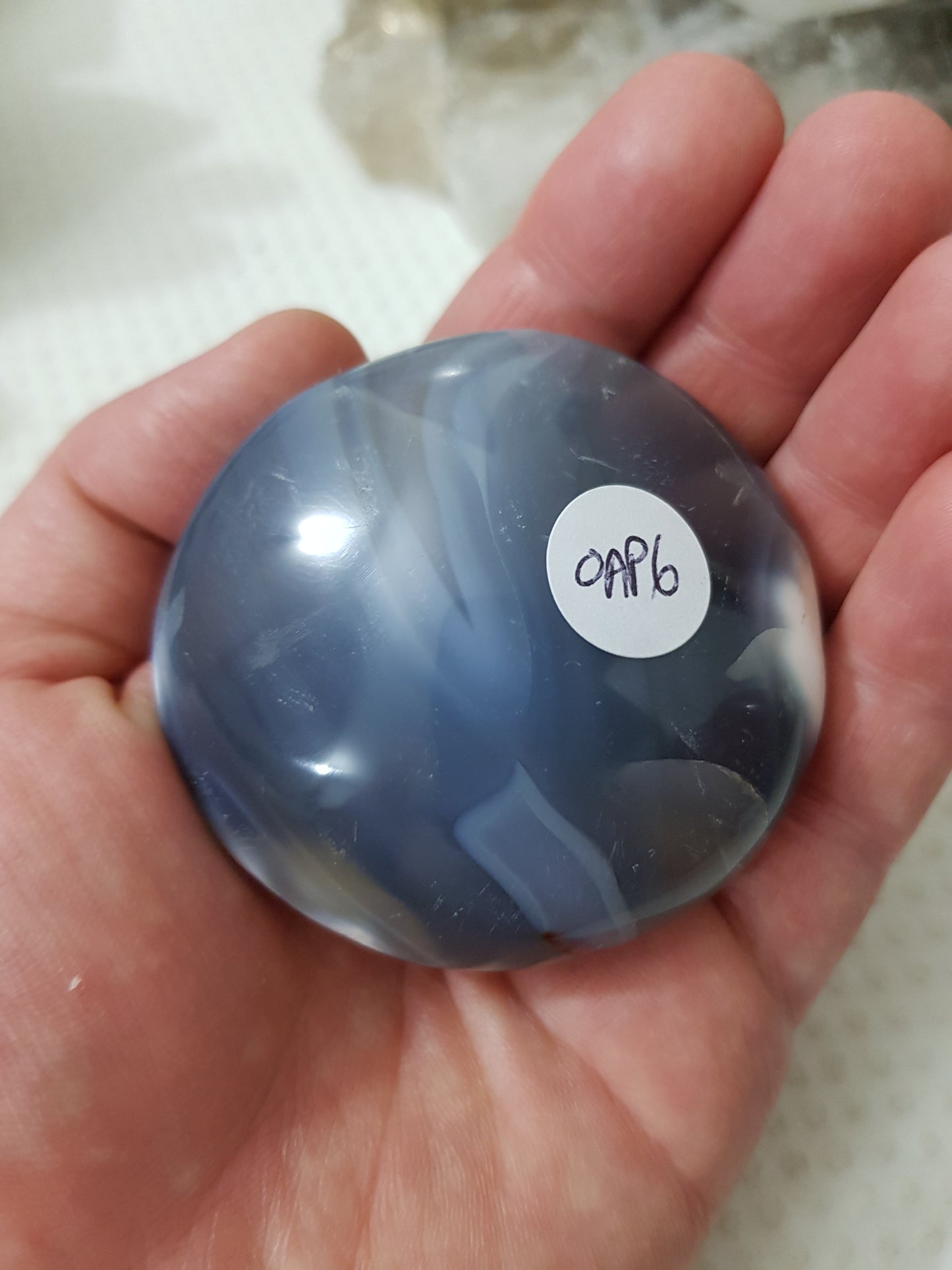 Orca Agate Crystal Palmstone – OAP6