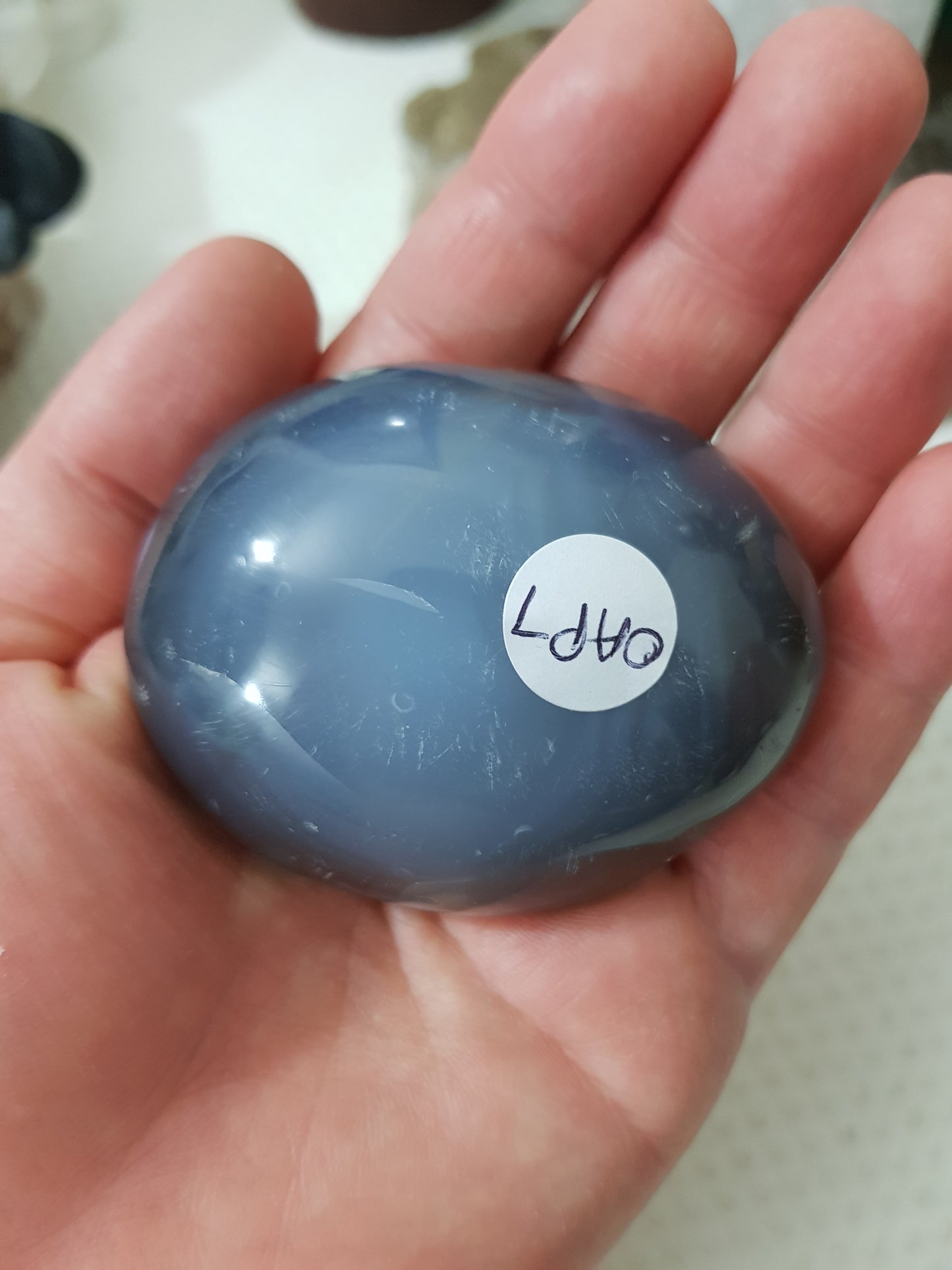 Orca Agate Crystal Palmstone – OAP7