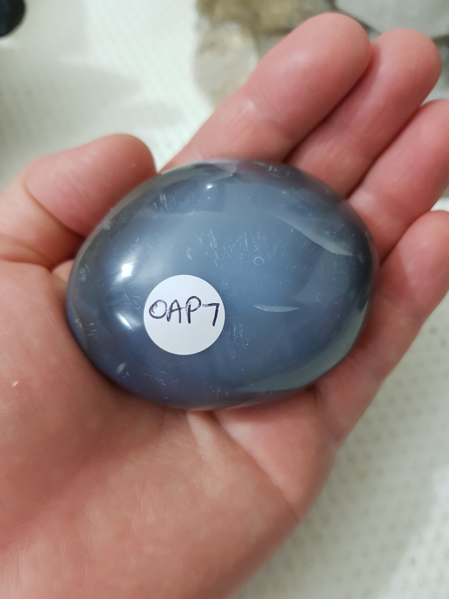 Orca Agate Crystal Palmstone – OAP7