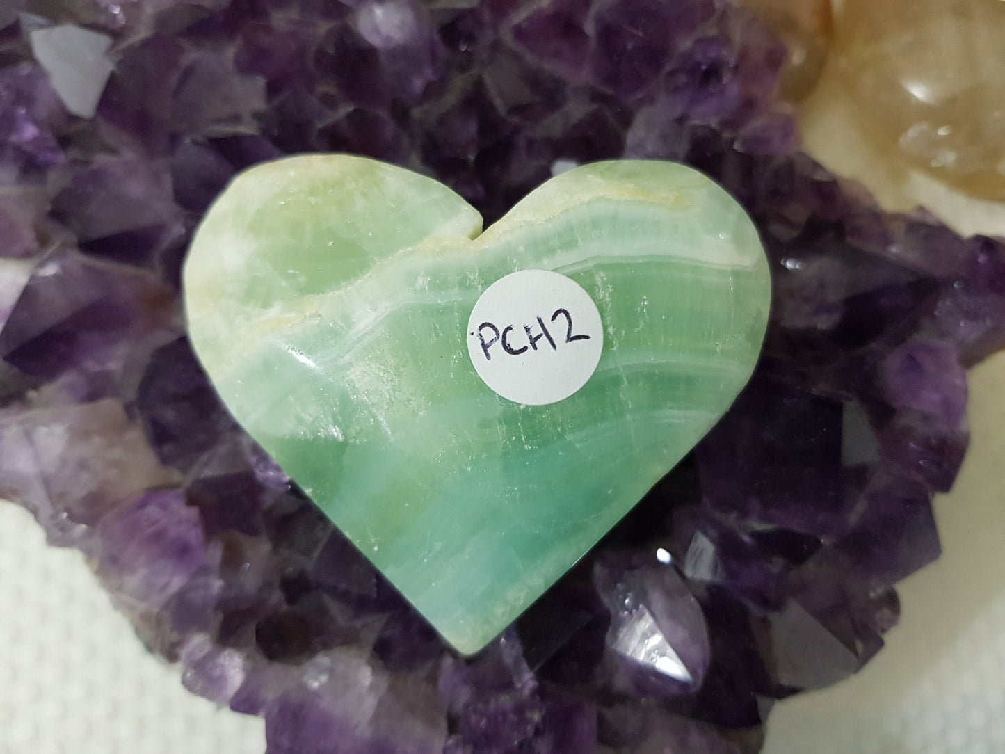Pistachio Calcite Crystal Heart – PCH2